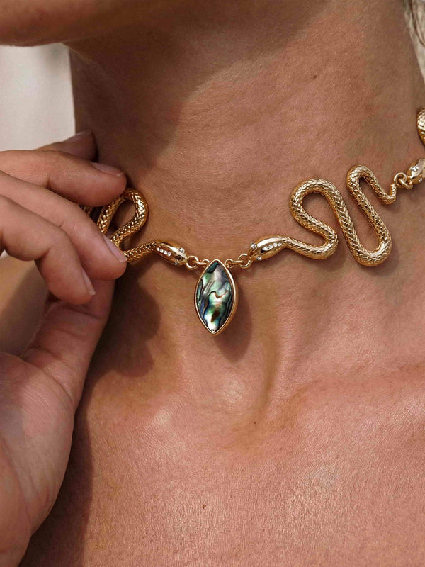 Abalone Serpentina Snake Choker Second