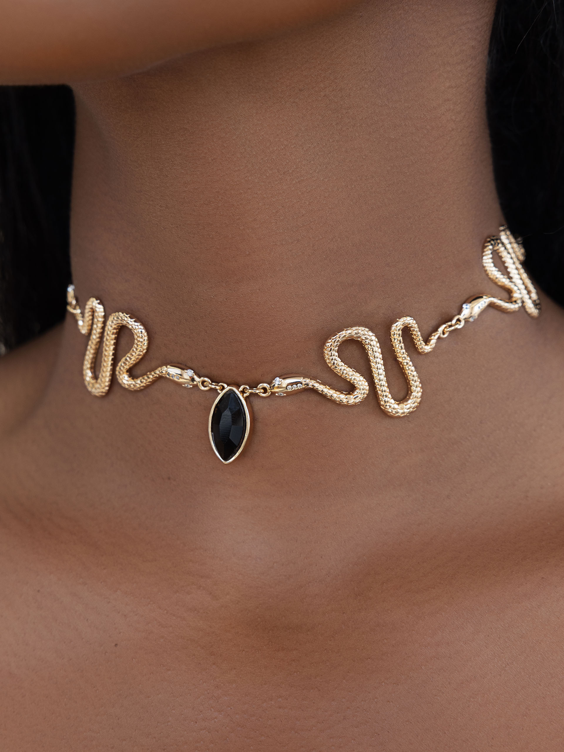 Black Crystal with 18k Gold Plating model 3