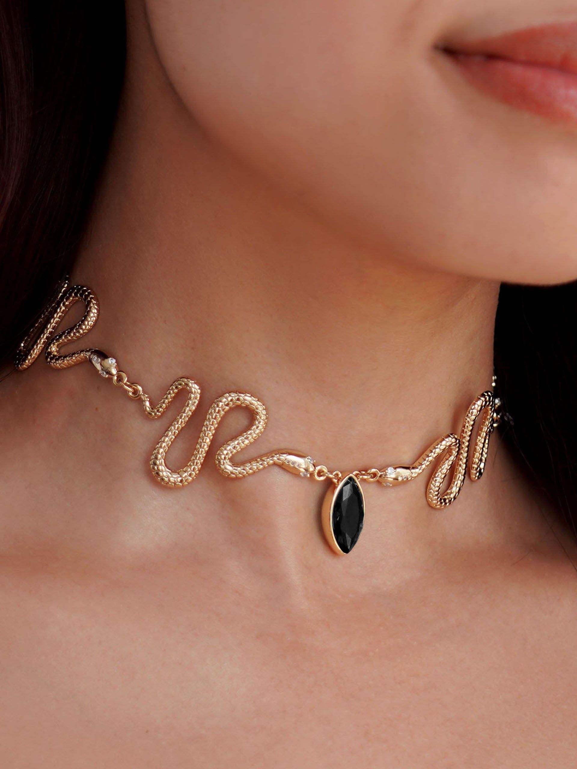 Black Crystal with 18k Gold Plating model 2
