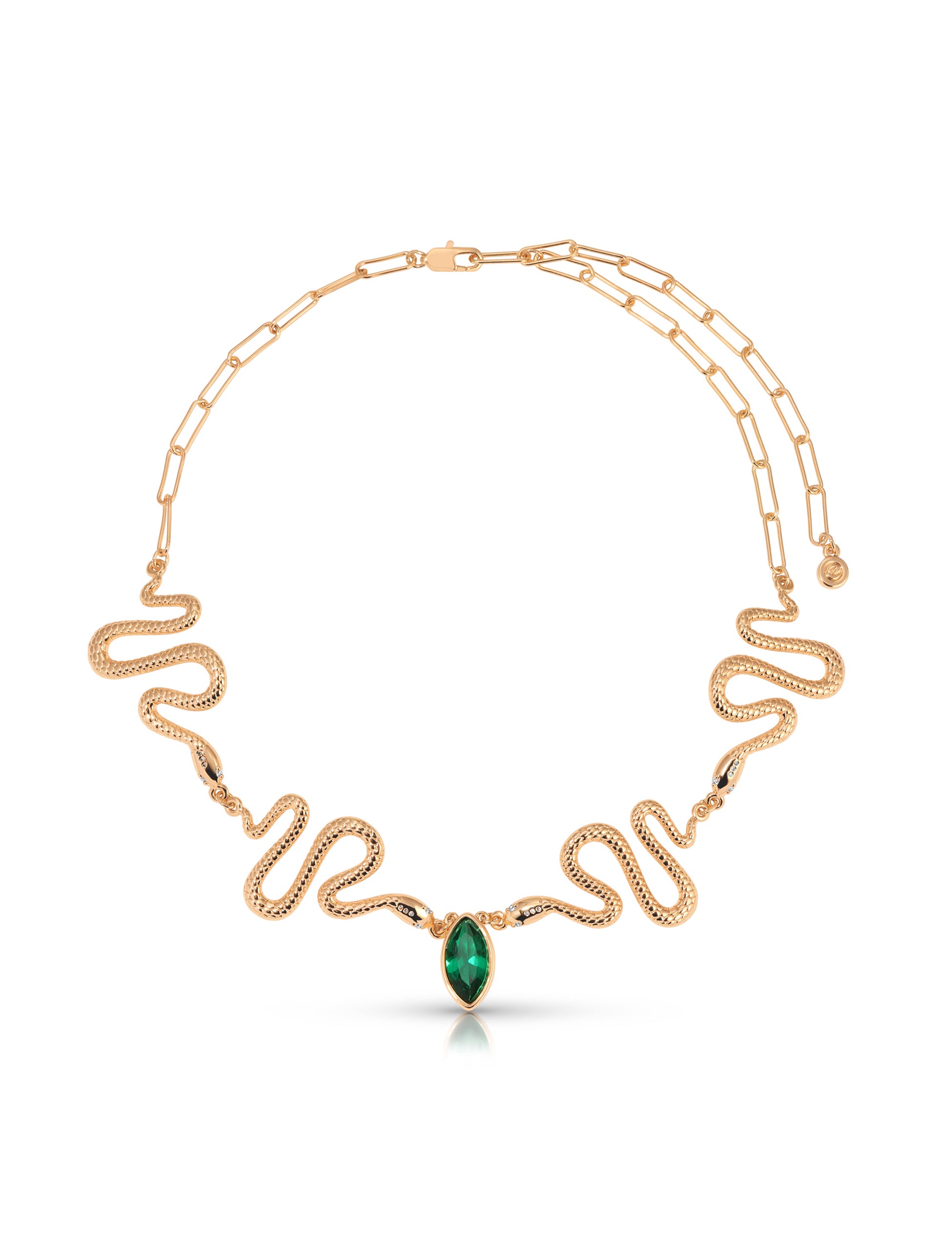 Serpentina Choker Emerald Crystal with 18k Gold Plating