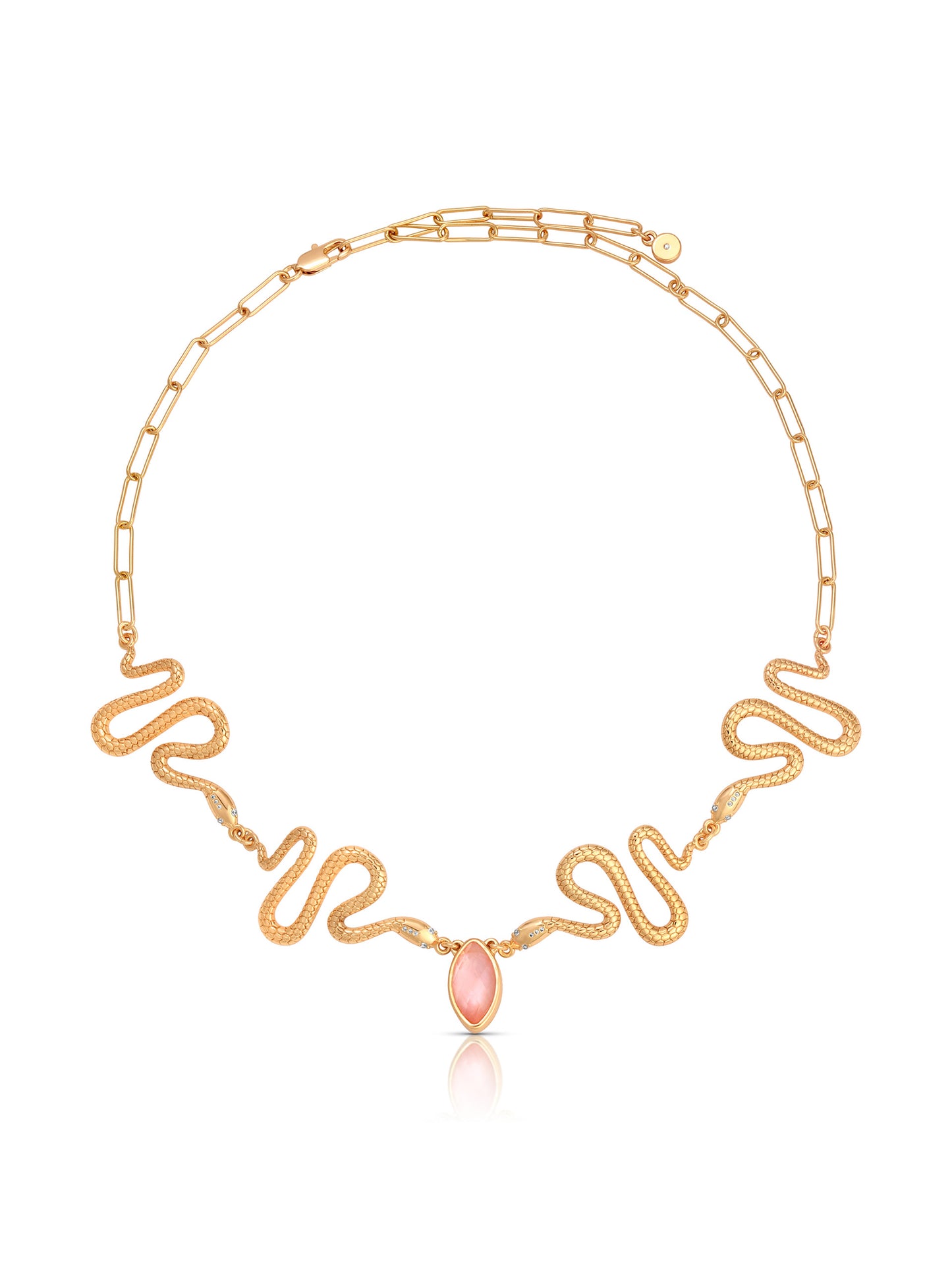 Mother of Pearl Serpentina Snake Choker Light Pink Mother of Pearl with 18k Gold Plating 2