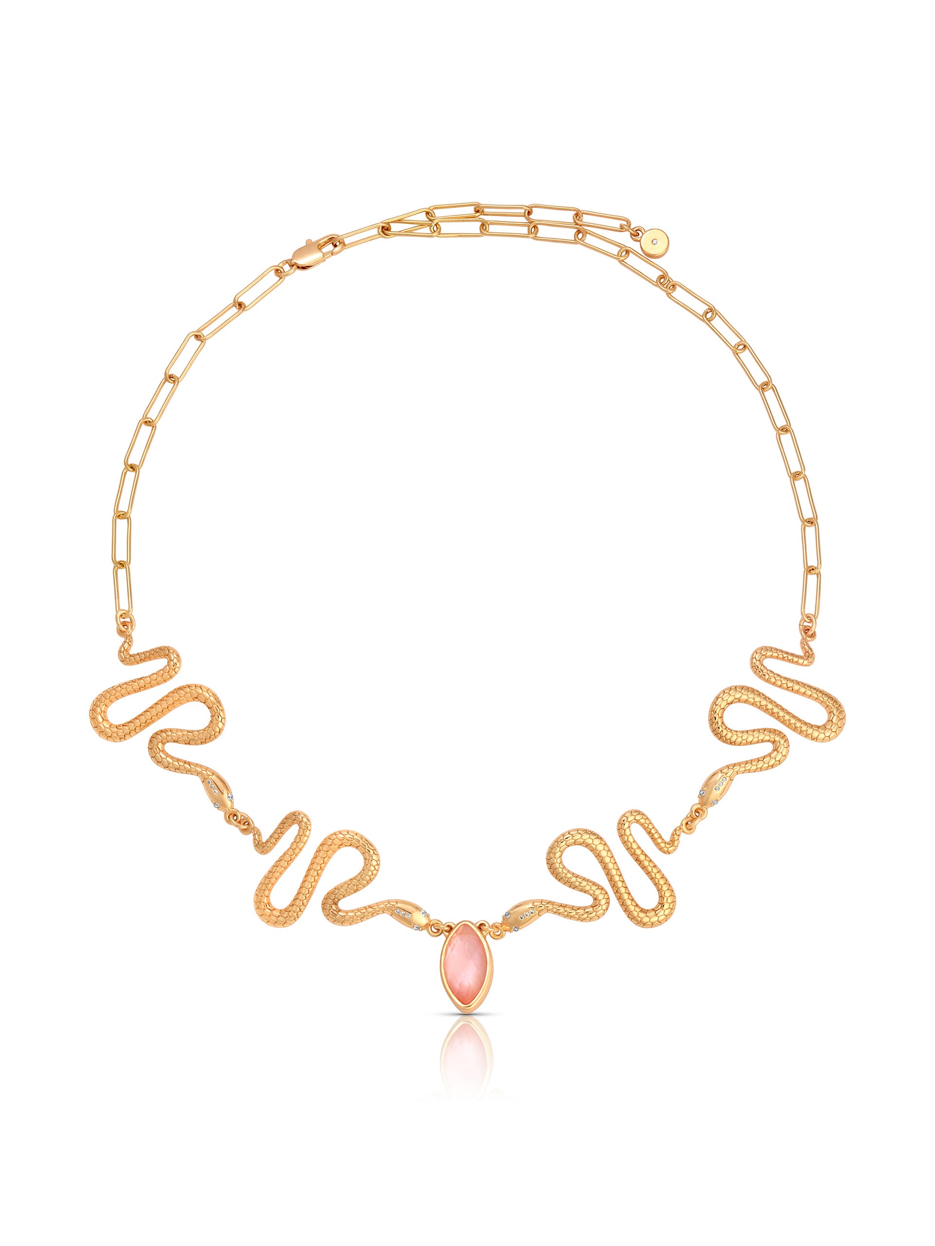 Mother of Pearl Serpentina Snake Choker Light Pink Mother of Pearl with 18k Gold Plating 2