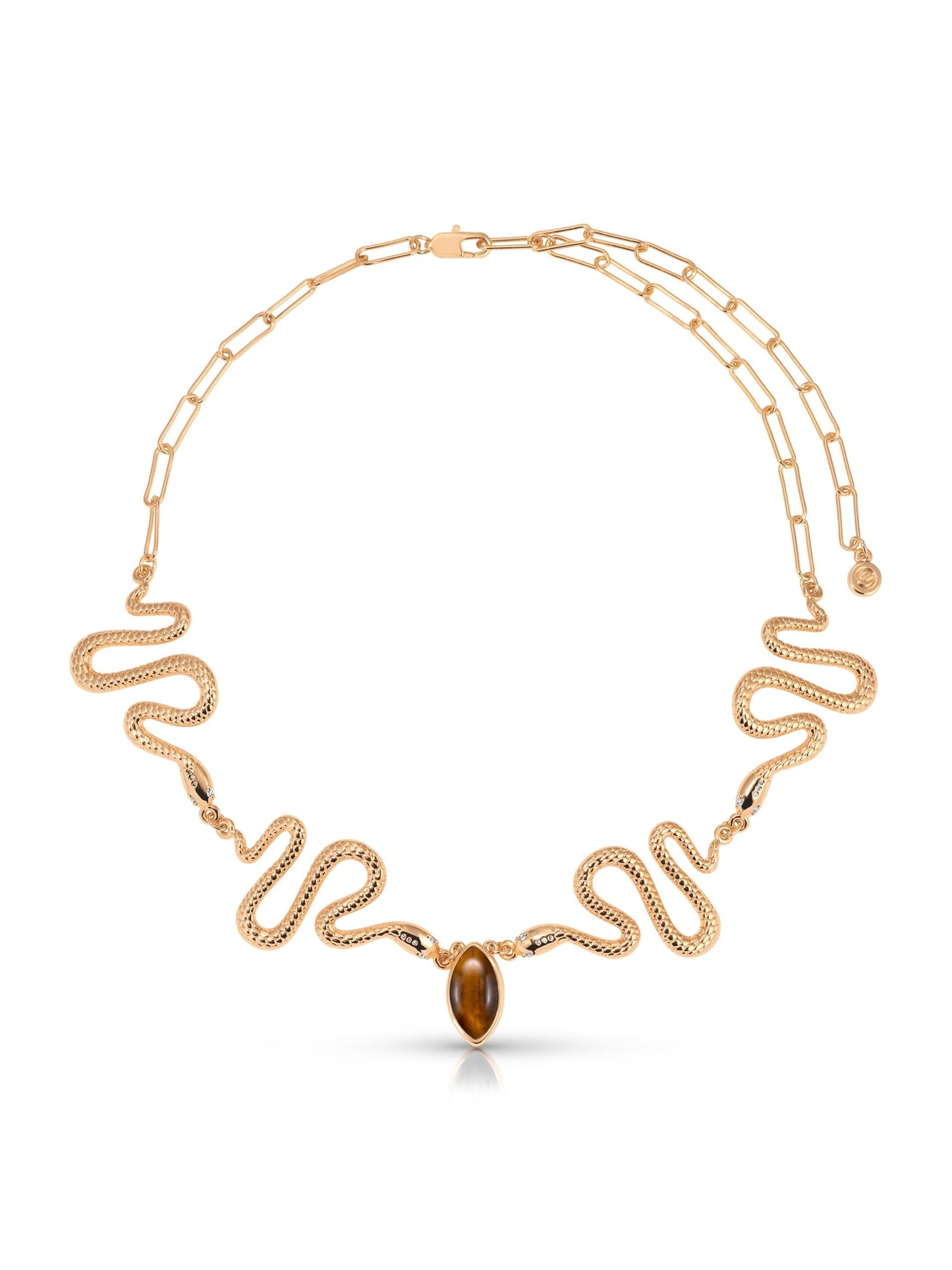 Tiger's Eye Serpentina Snake Choker