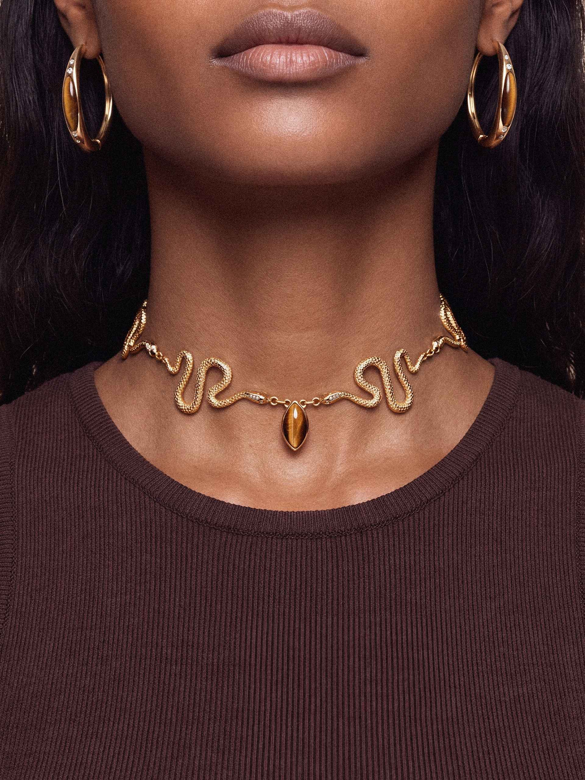 Serpentina Set in Tiger's Eye
