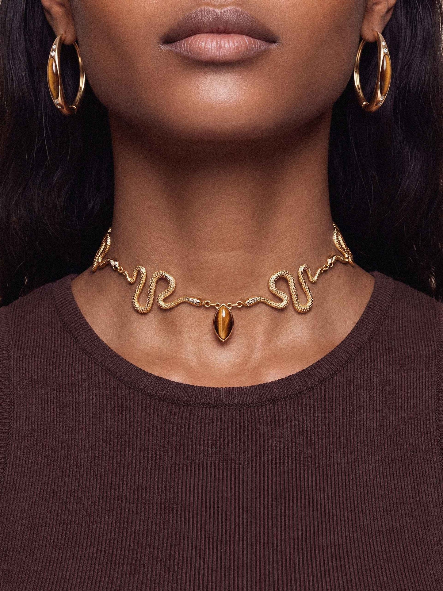 Serpentina Set in Tiger's Eye