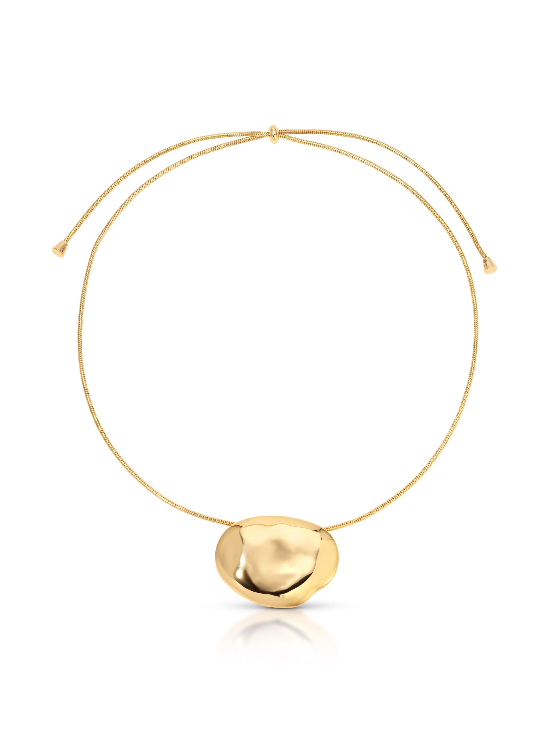 Molten Metal Pendant Necklace 18k Gold Plated