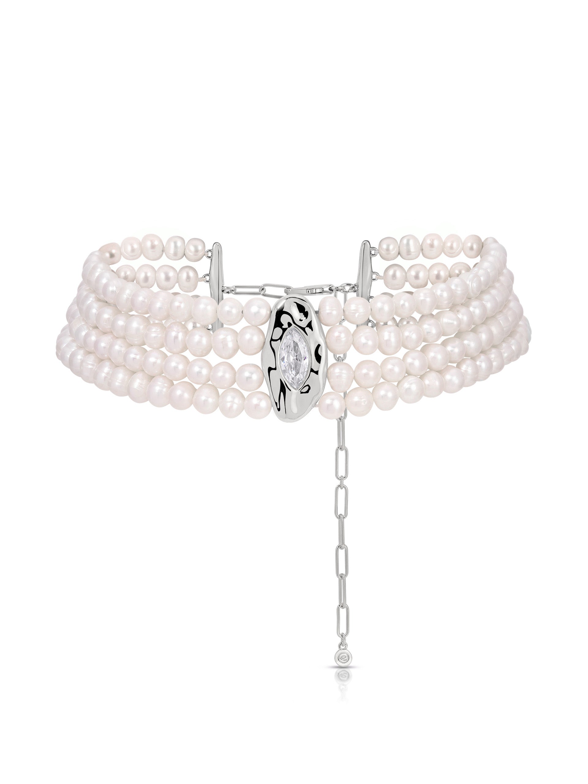 Freshwater Pearl Luxe Choker Pearl with Silver Plating