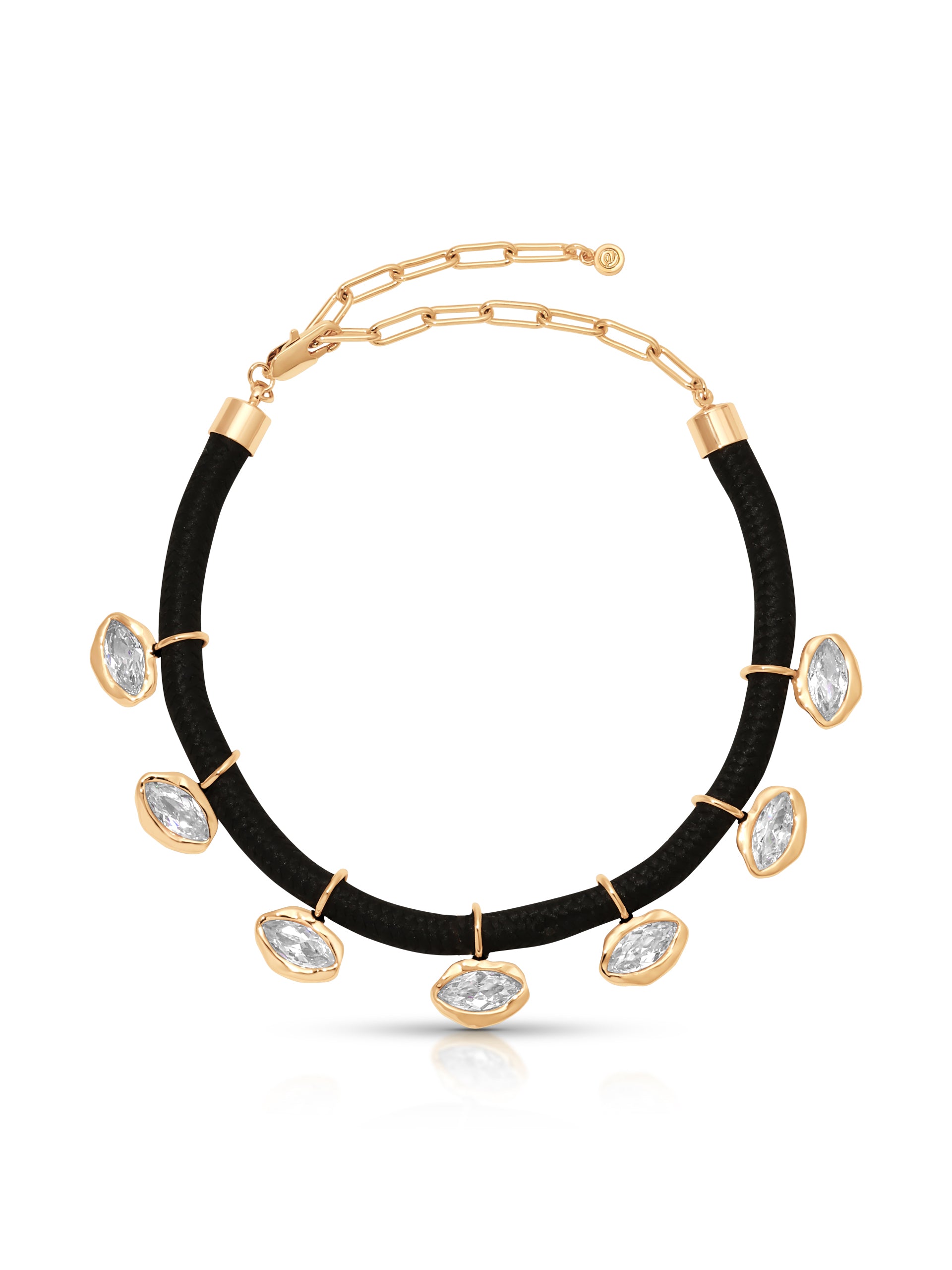Midnight Luxe Crystal Choker Clear Crystal with 18k Gold Plating