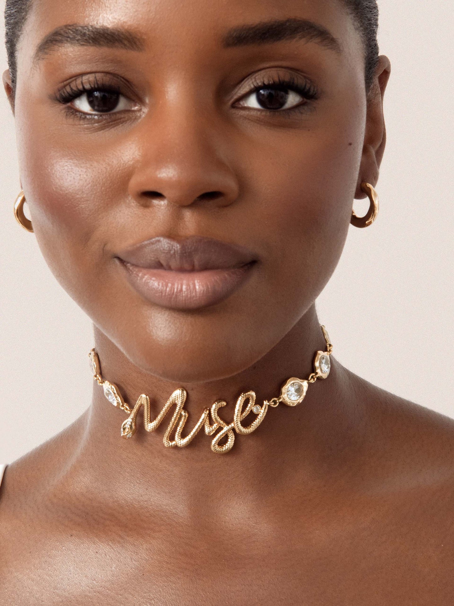 Muse Choker Clear Crystal with 18k Gold Plating model 2