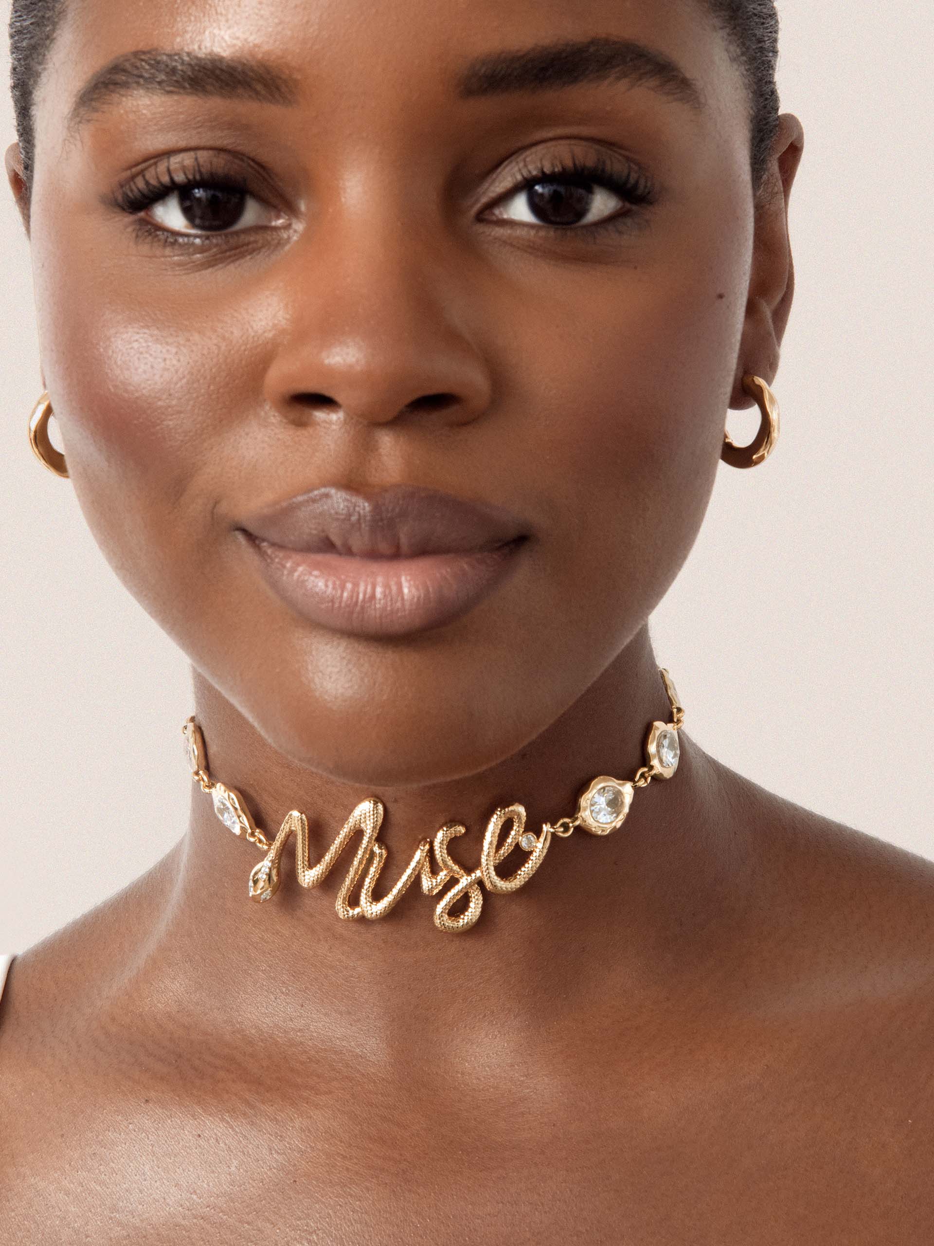 Muse Choker Clear Crystal with 18k Gold Plating model 2