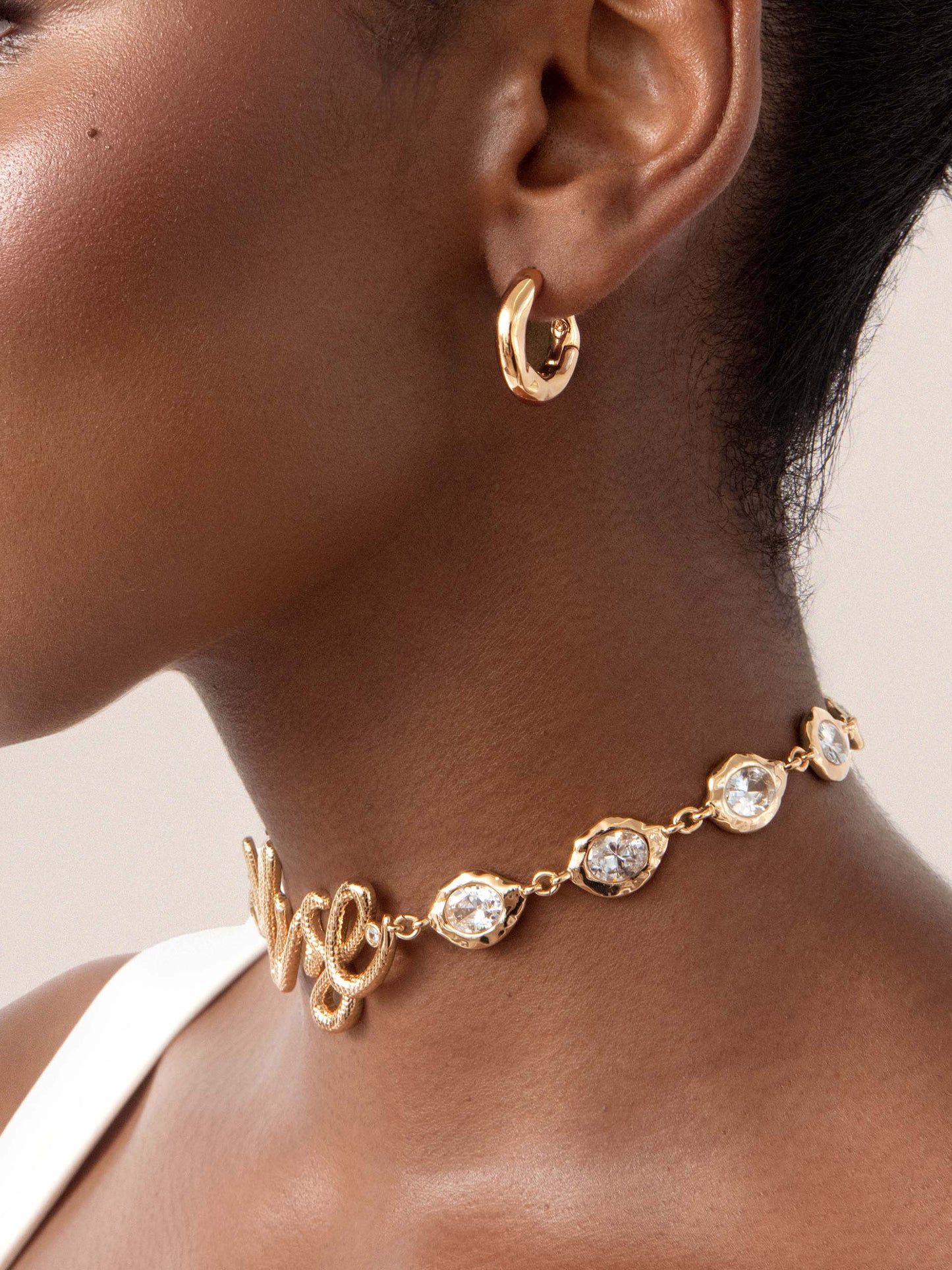 Muse Choker Clear Crystal with 18k Gold Plating model 3