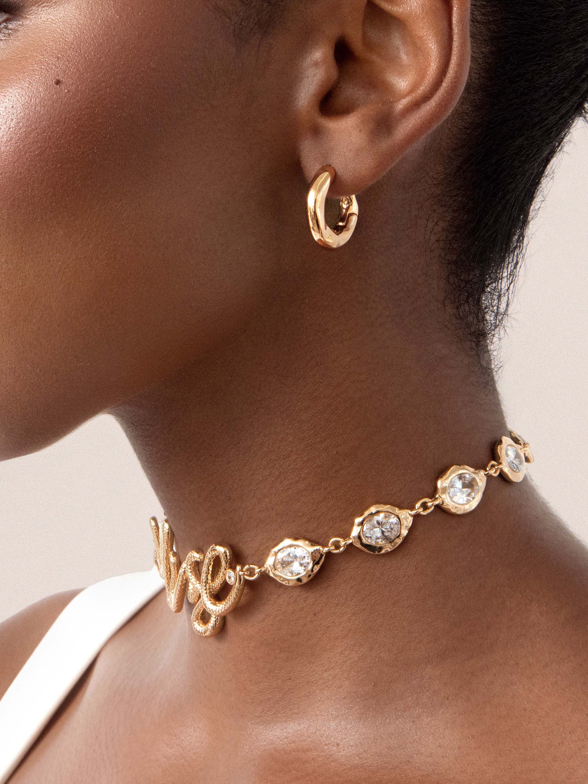 Muse Choker Clear Crystal with 18k Gold Plating model 3