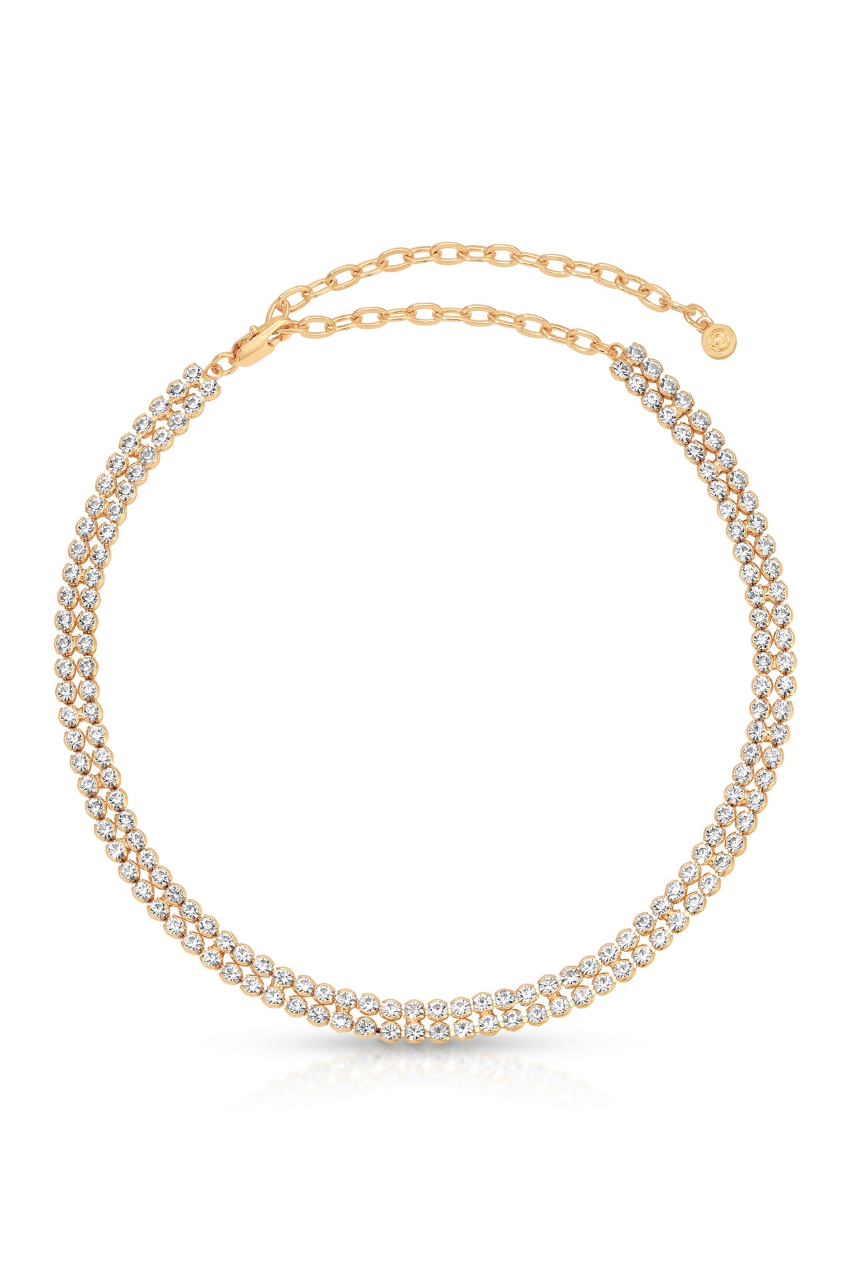 Two Rows Crystal Sparkle Choker