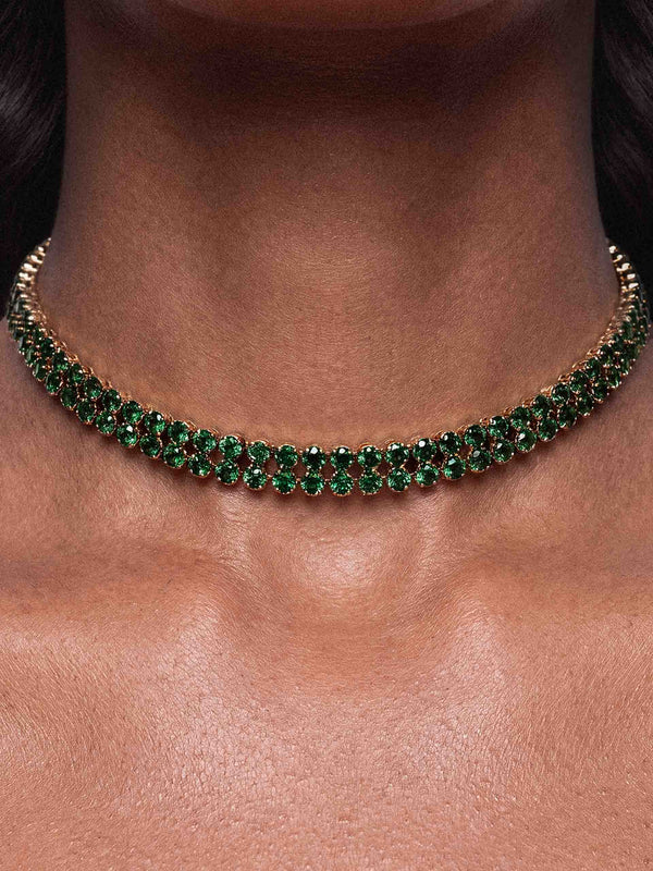 Two Rows of Crystal Sparkle Choker Second