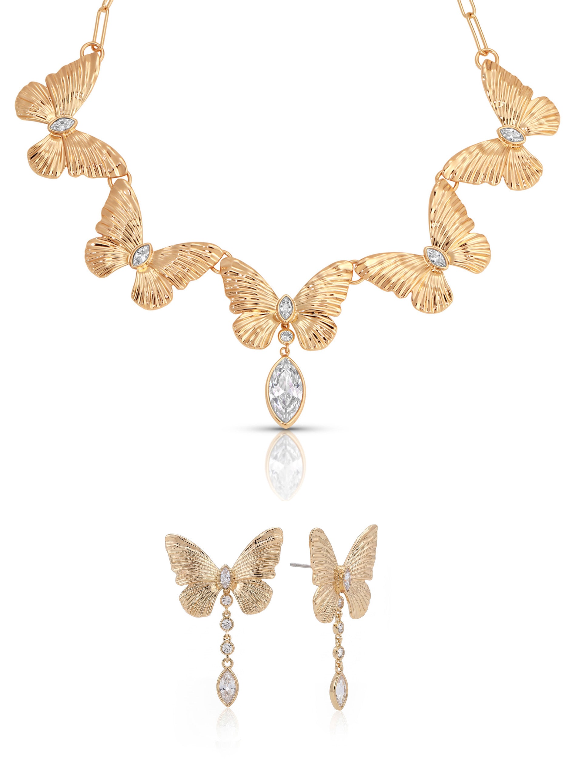 Duo Butterfly Set - Choker & Earring