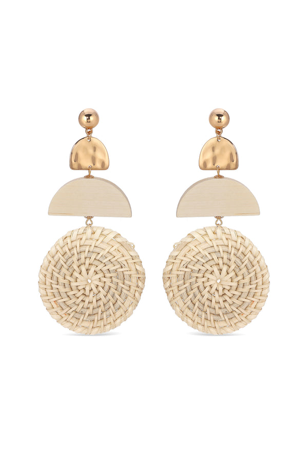 Natural Raffia Dangle Earrings