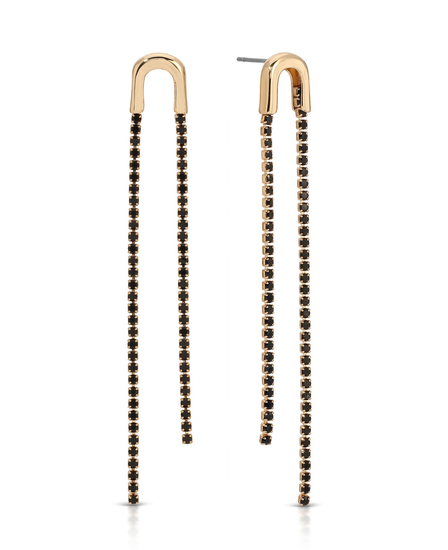 Black Crystal with 18k Gold Plating