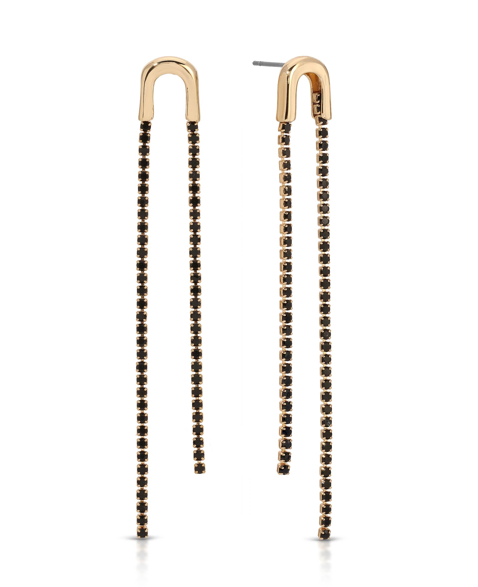 Black Crystal with 18k Gold Plating