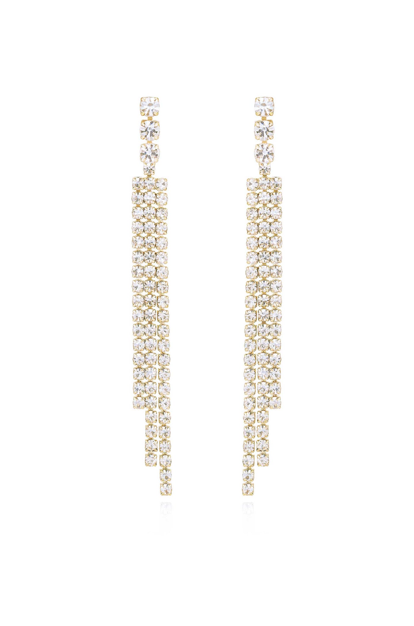 The Moment 18k Gold Plated Crystal Dangle Earrings
