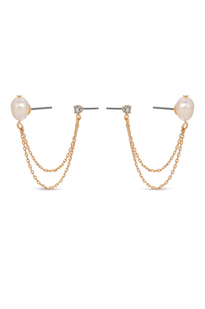 Double Piercing Freshwater Pearl Earring