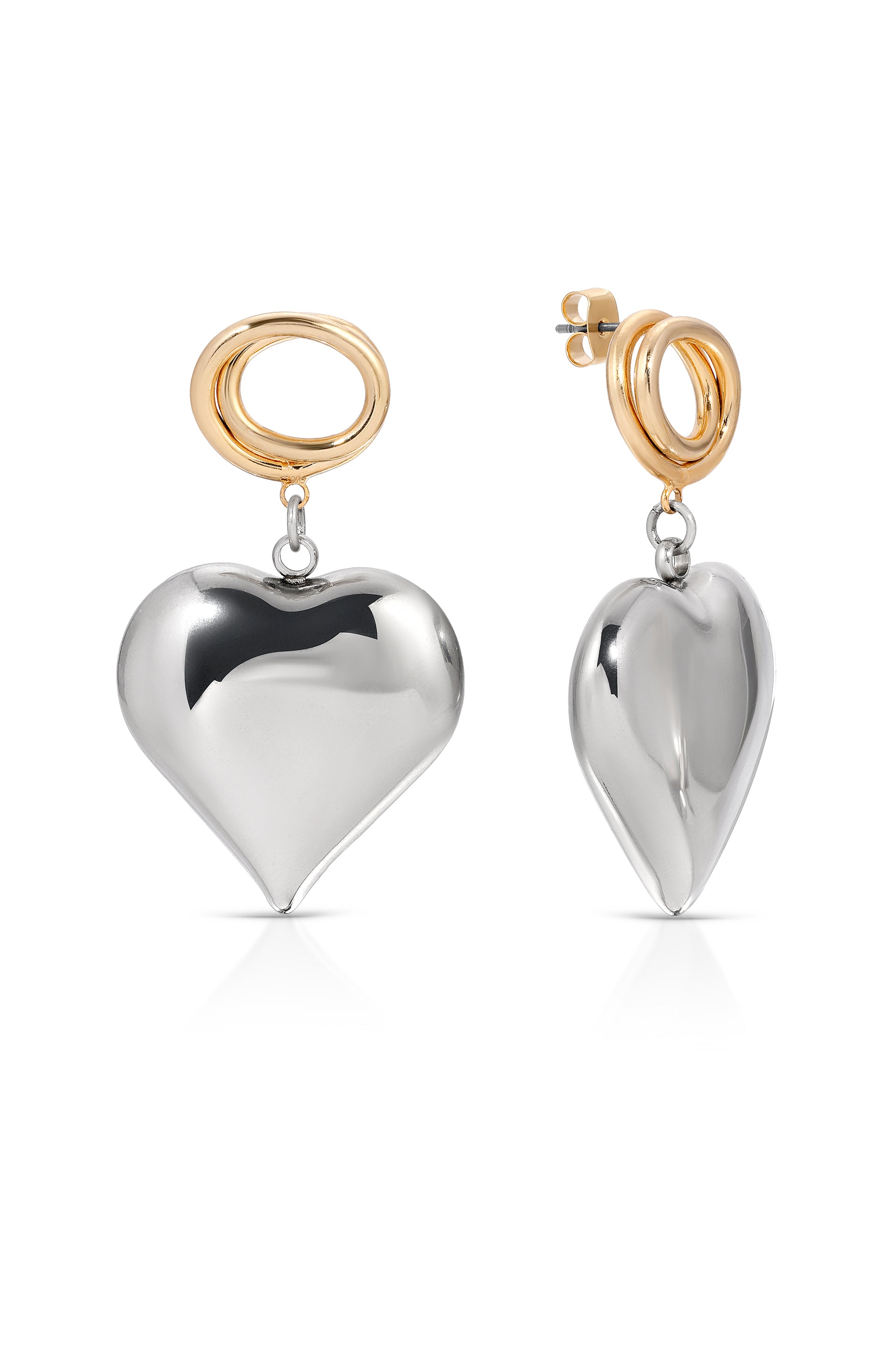 Heart Mixed Metal Earrings