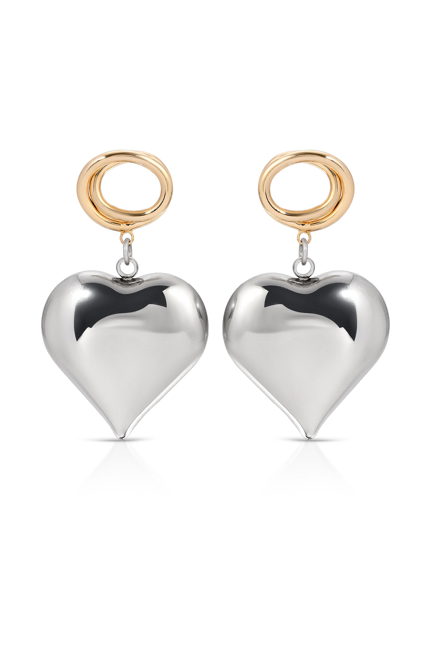 Heart Mixed Metal Earrings 2