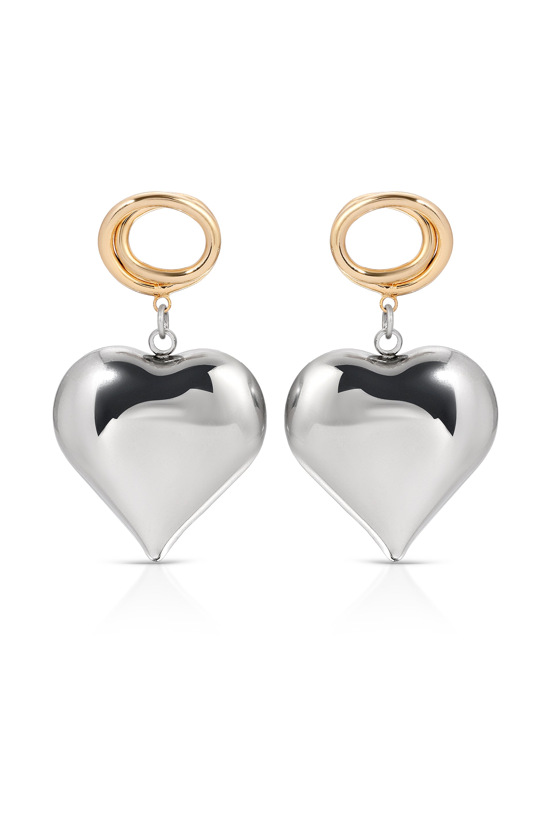 Heart Mixed Metal Earrings 2
