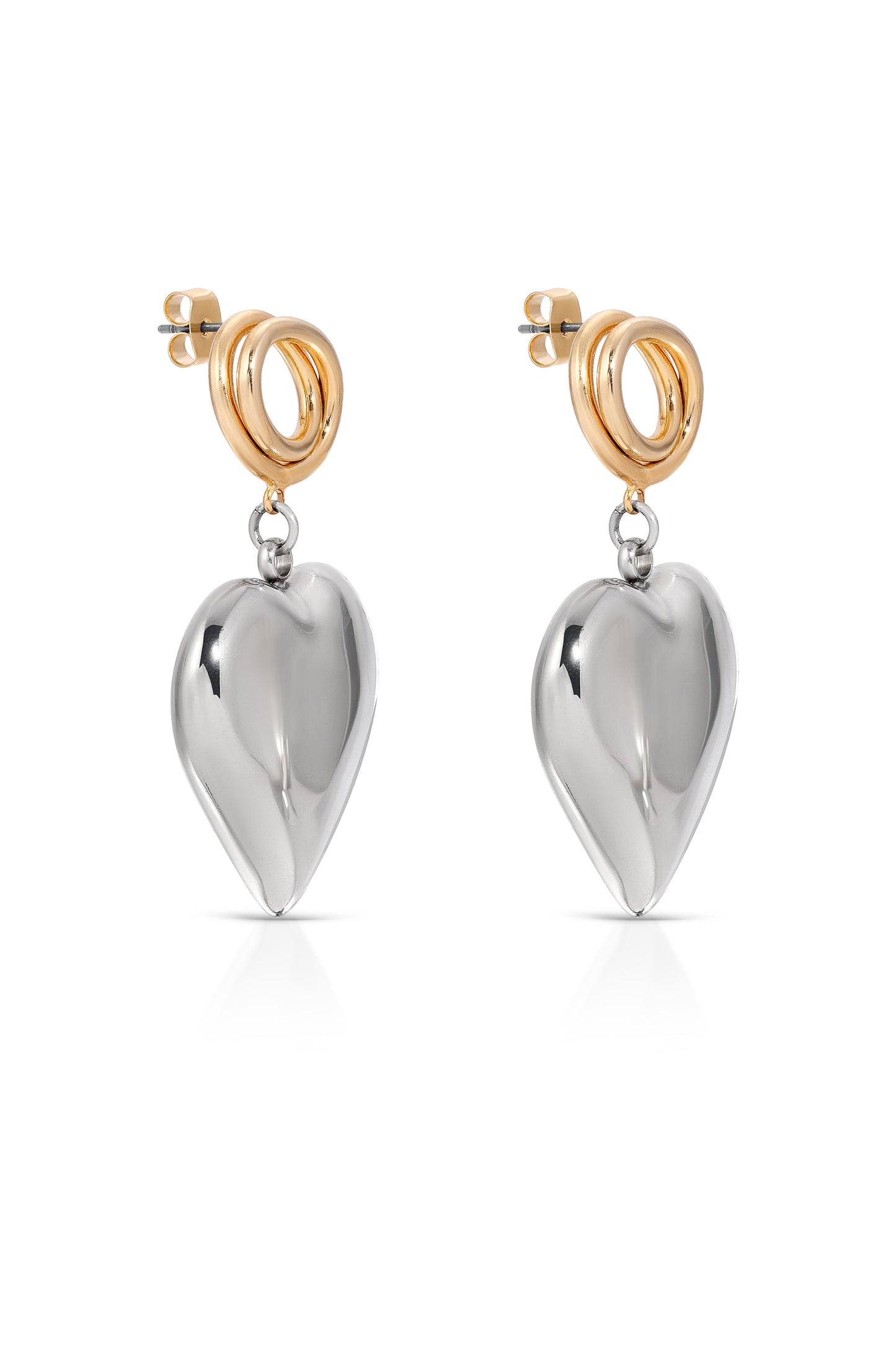 Heart Mixed Metal Earrings 3
