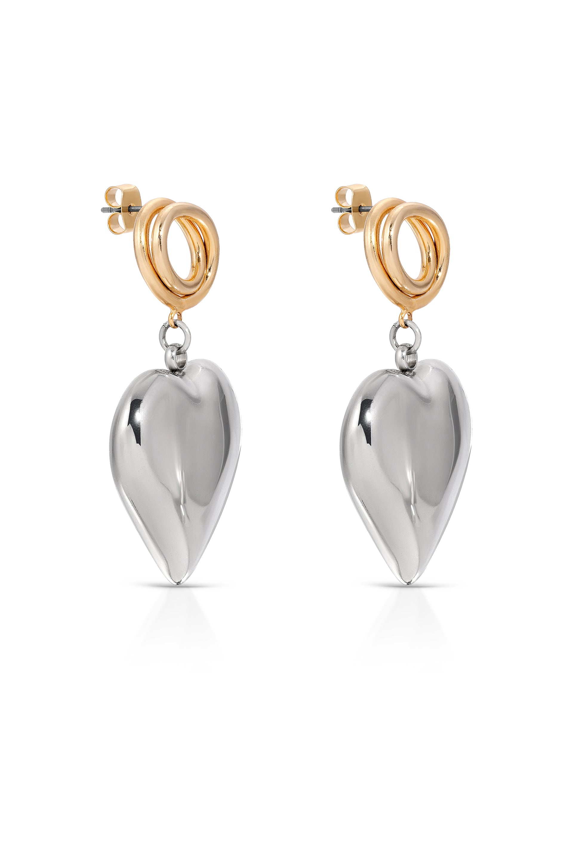Heart Mixed Metal Earrings 3