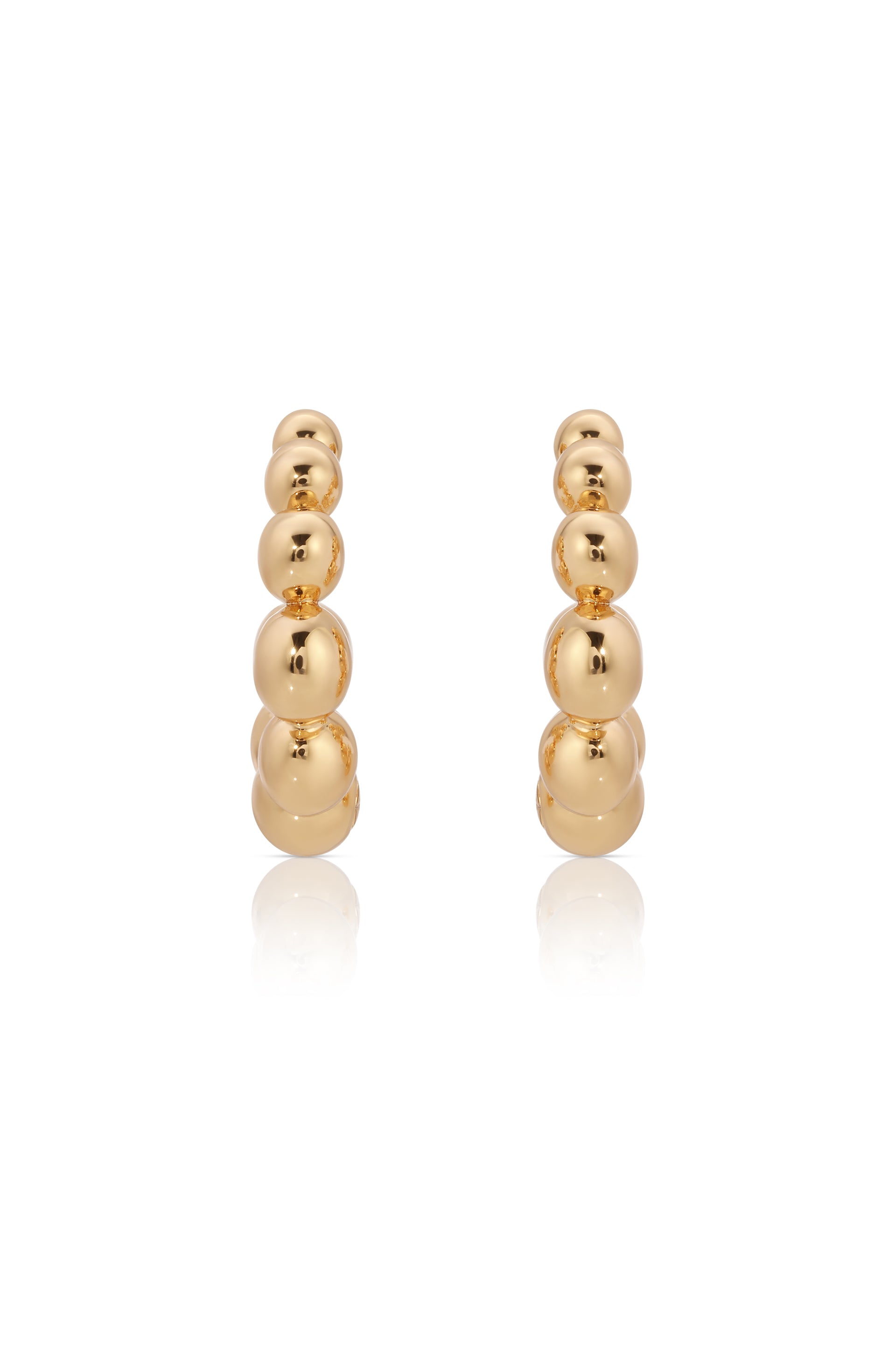 Bubble Huggie Hoops 18k Gold Plated 2