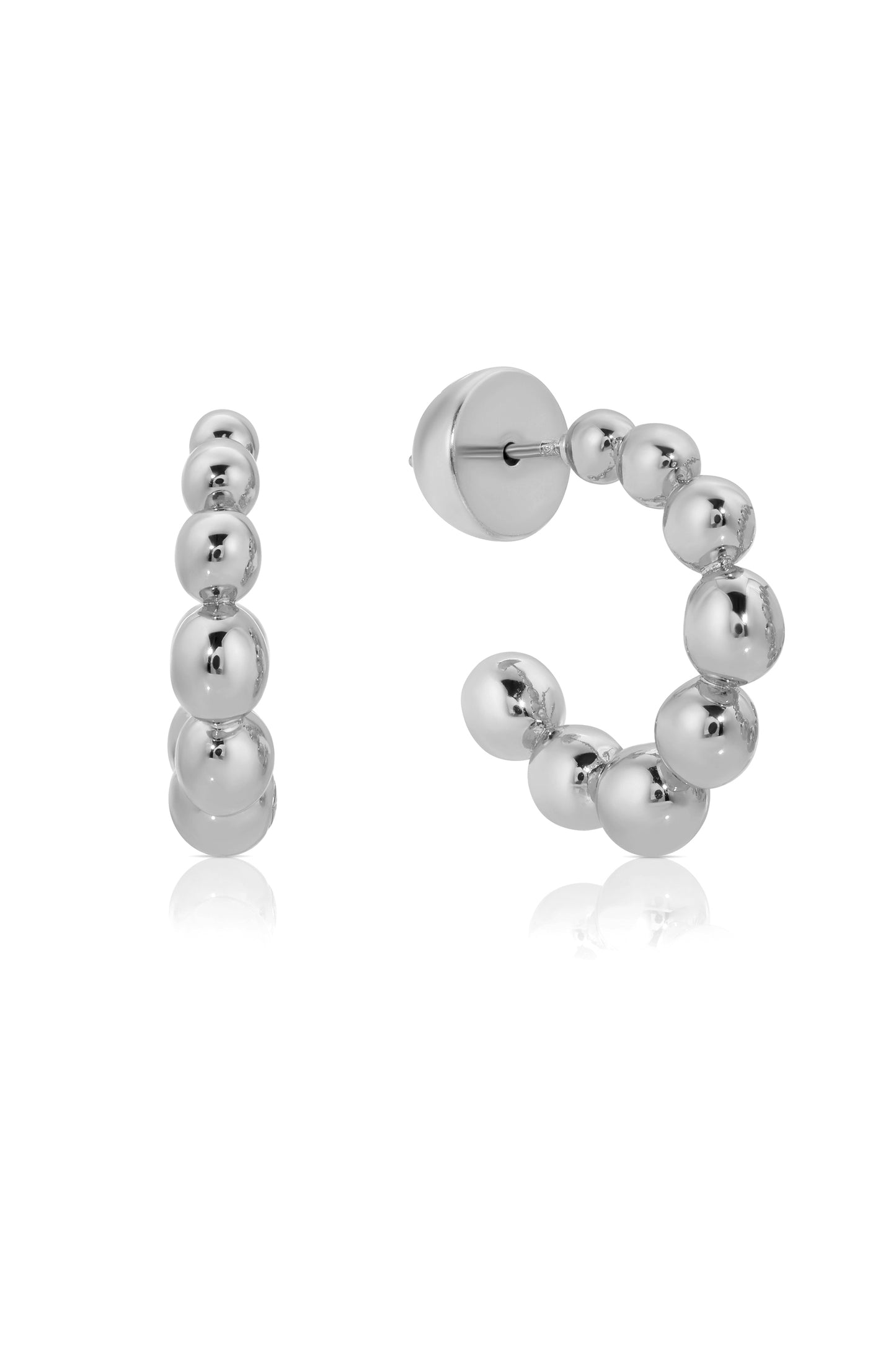 Bubble Huggie Hoops Silver Plated 2
