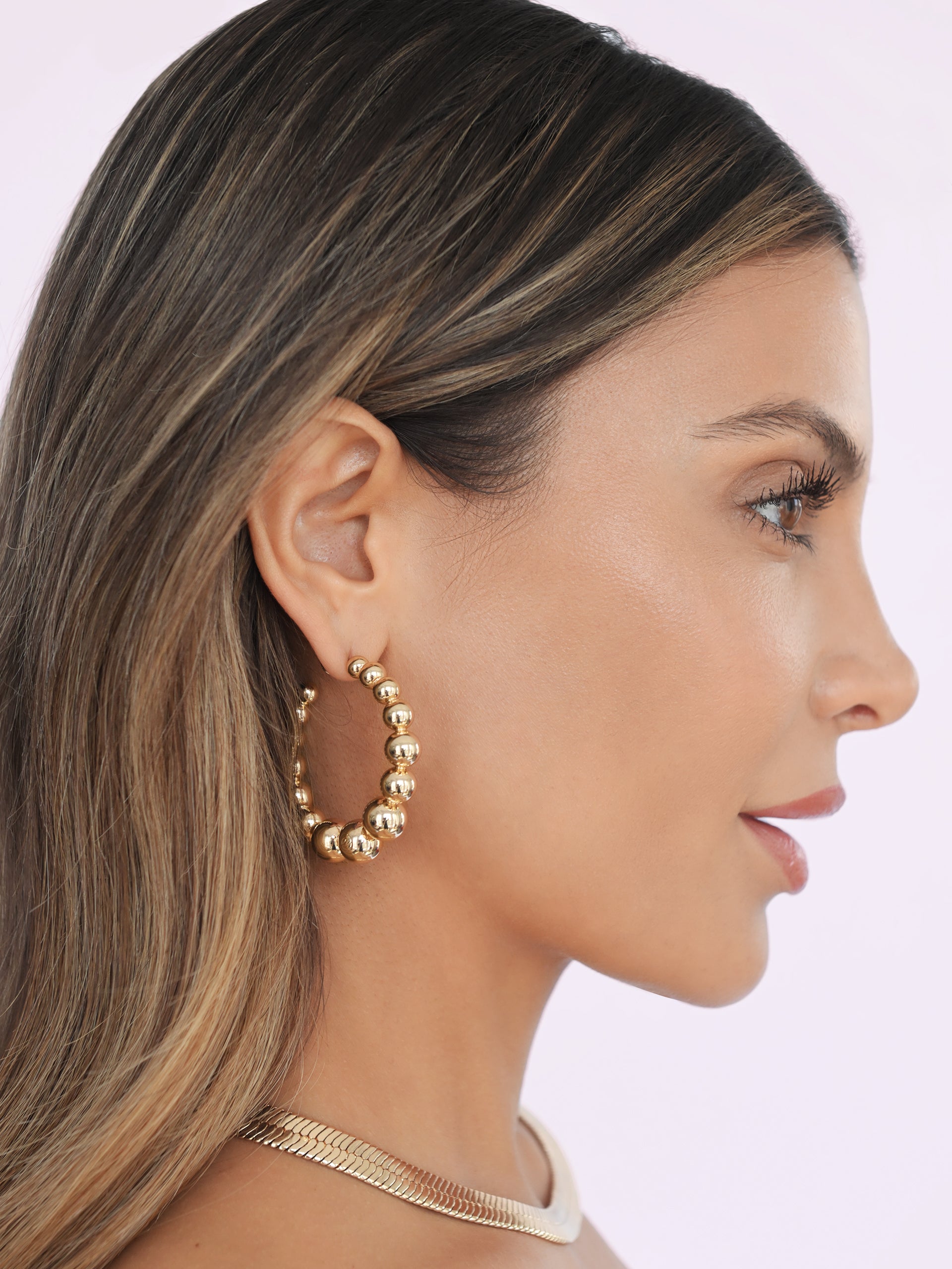 Bubble Ball Hoops 18k Gold Plated model 2