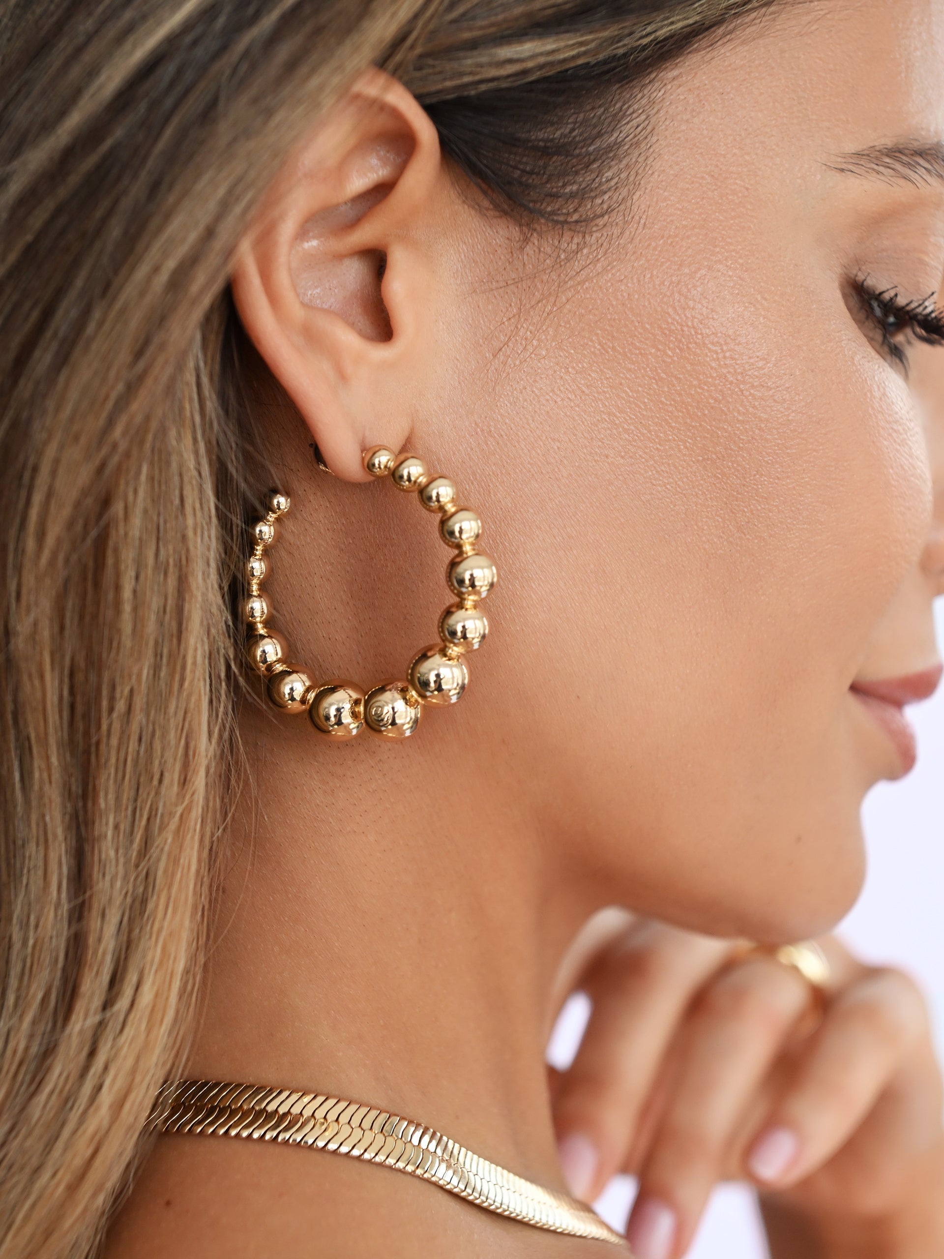 Bubble Ball Hoops 18k Gold Plated model