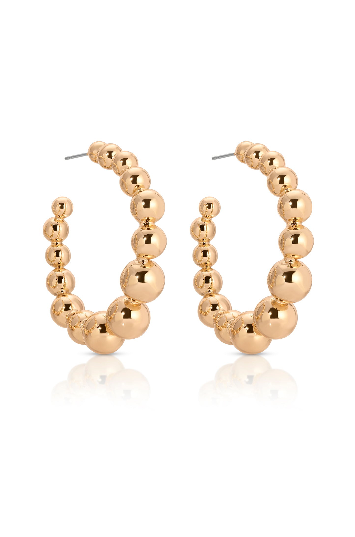 Bubble Ball Hoops 18k Gold Plated 2