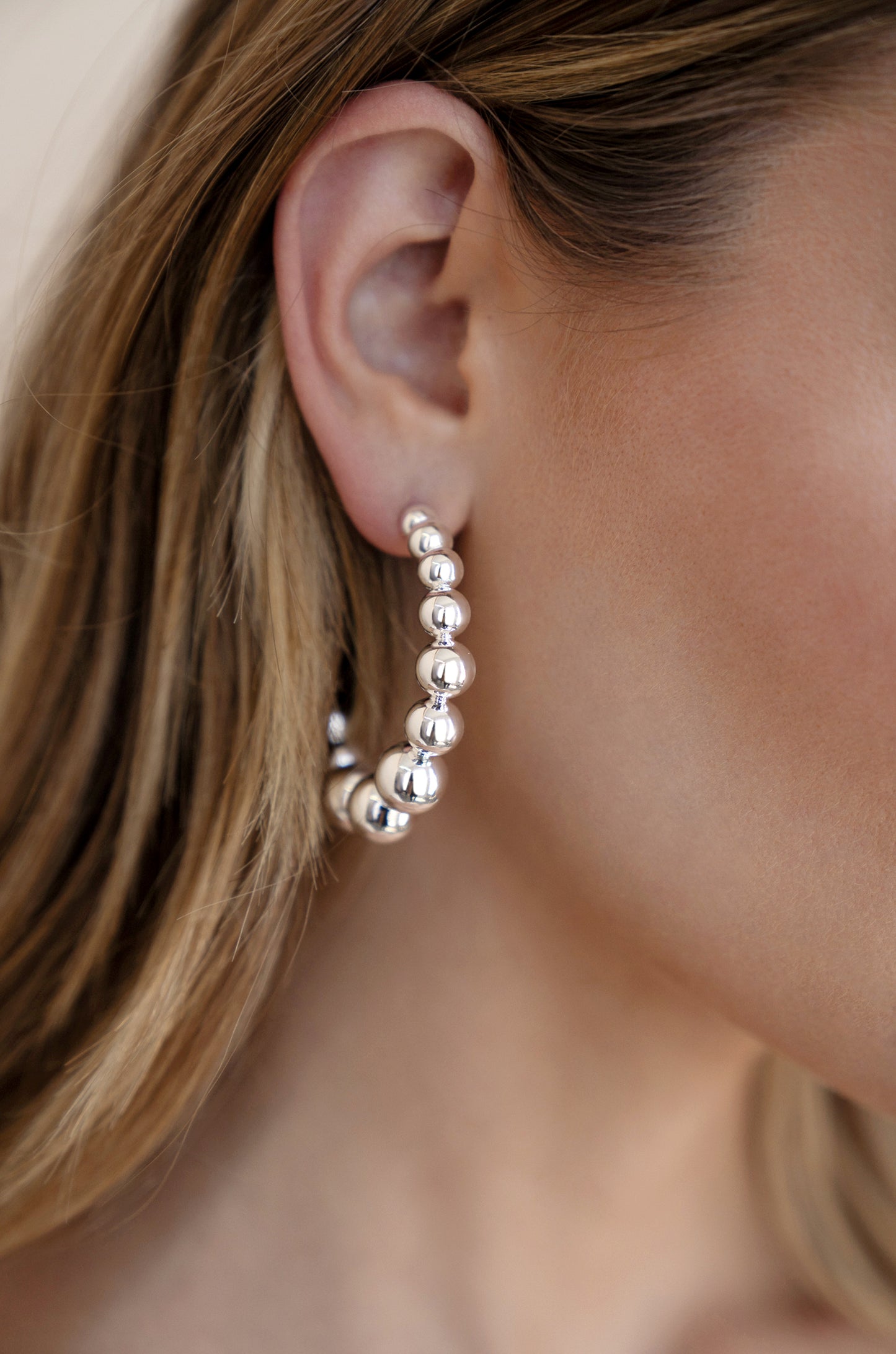 Bubble Ball Hoops Silver Plated model