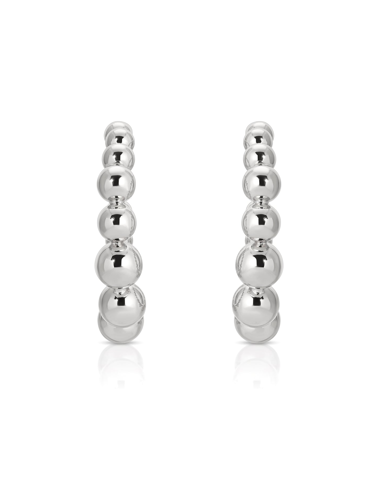Bubble Ball Hoops Silver Plated