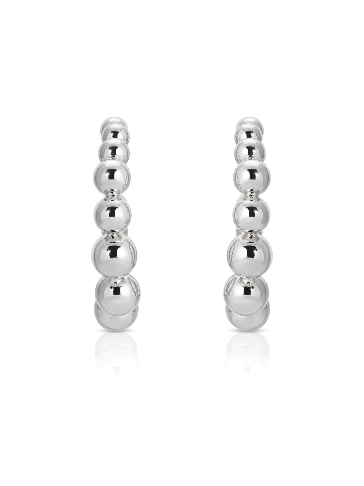 Bubble Ball Hoops Silver Plated