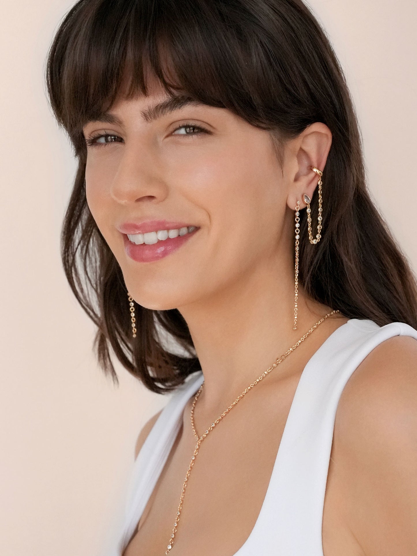 Dainty Linear Crystal Earrings