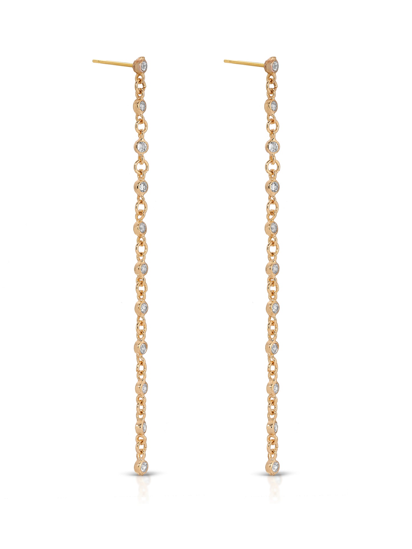 Dainty Linear Crystal Earrings