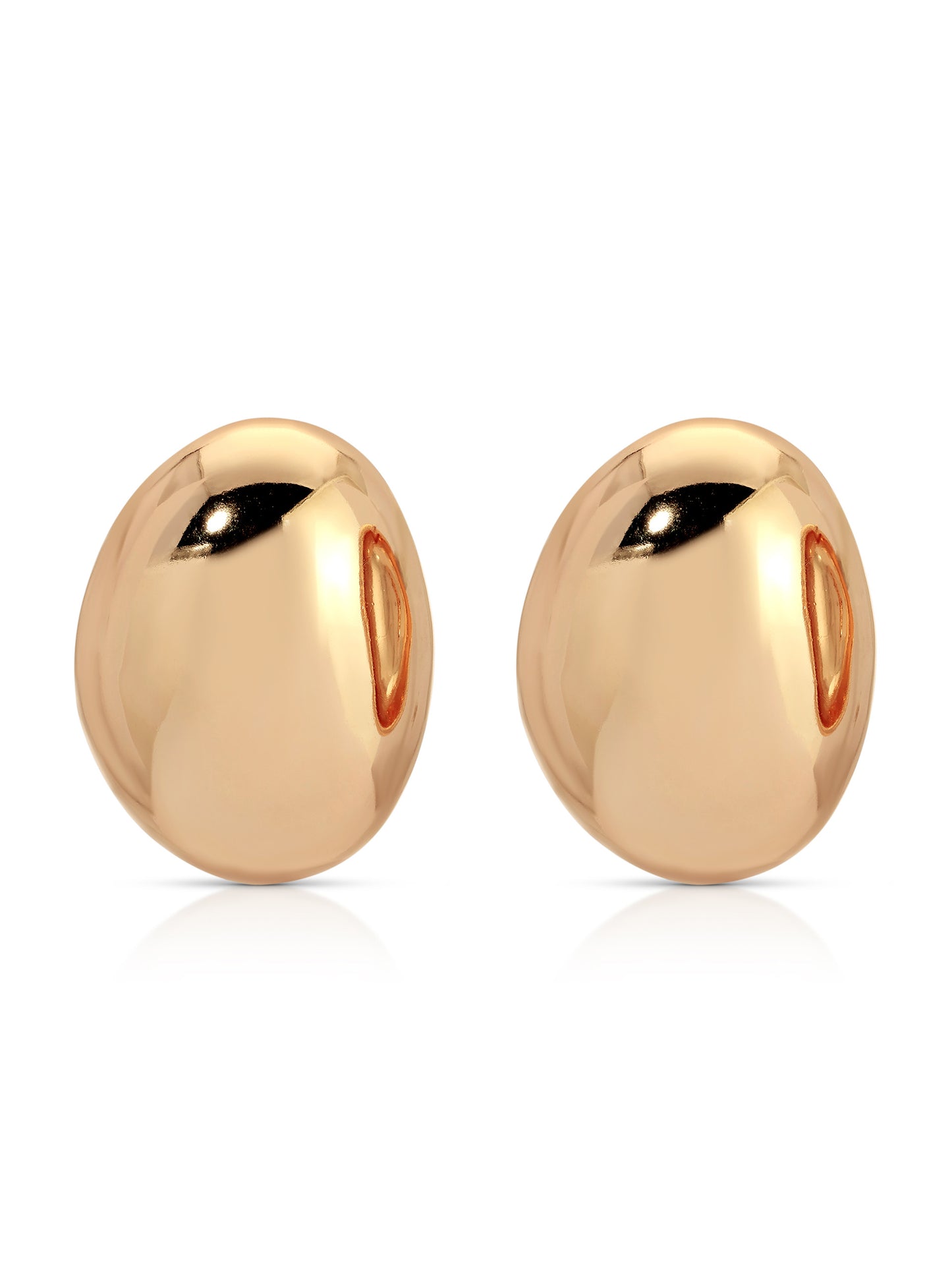 Smooth Pebble Earrings 18k Gold Plated