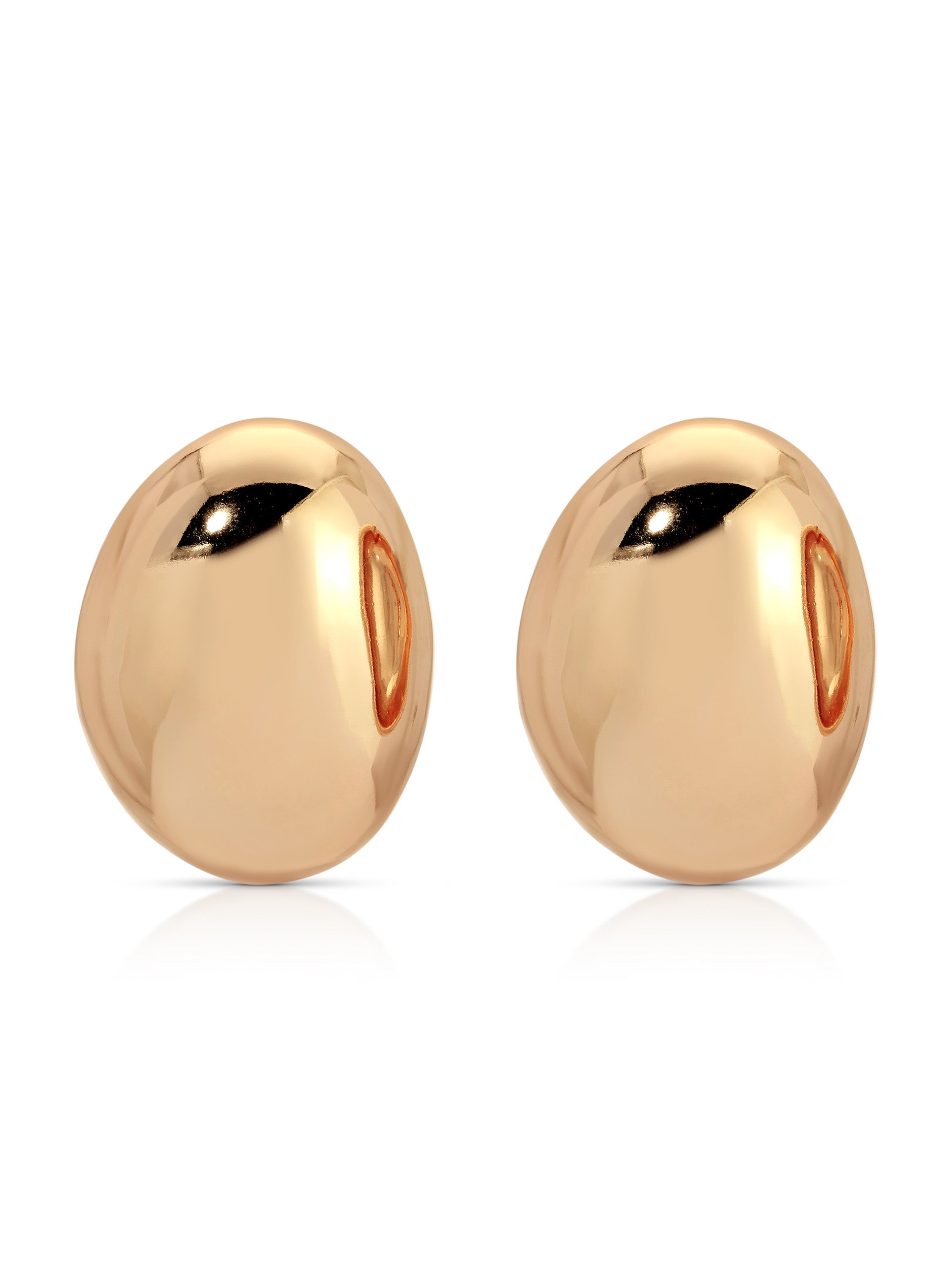 Smooth Pebble Earrings 18k Gold Plated