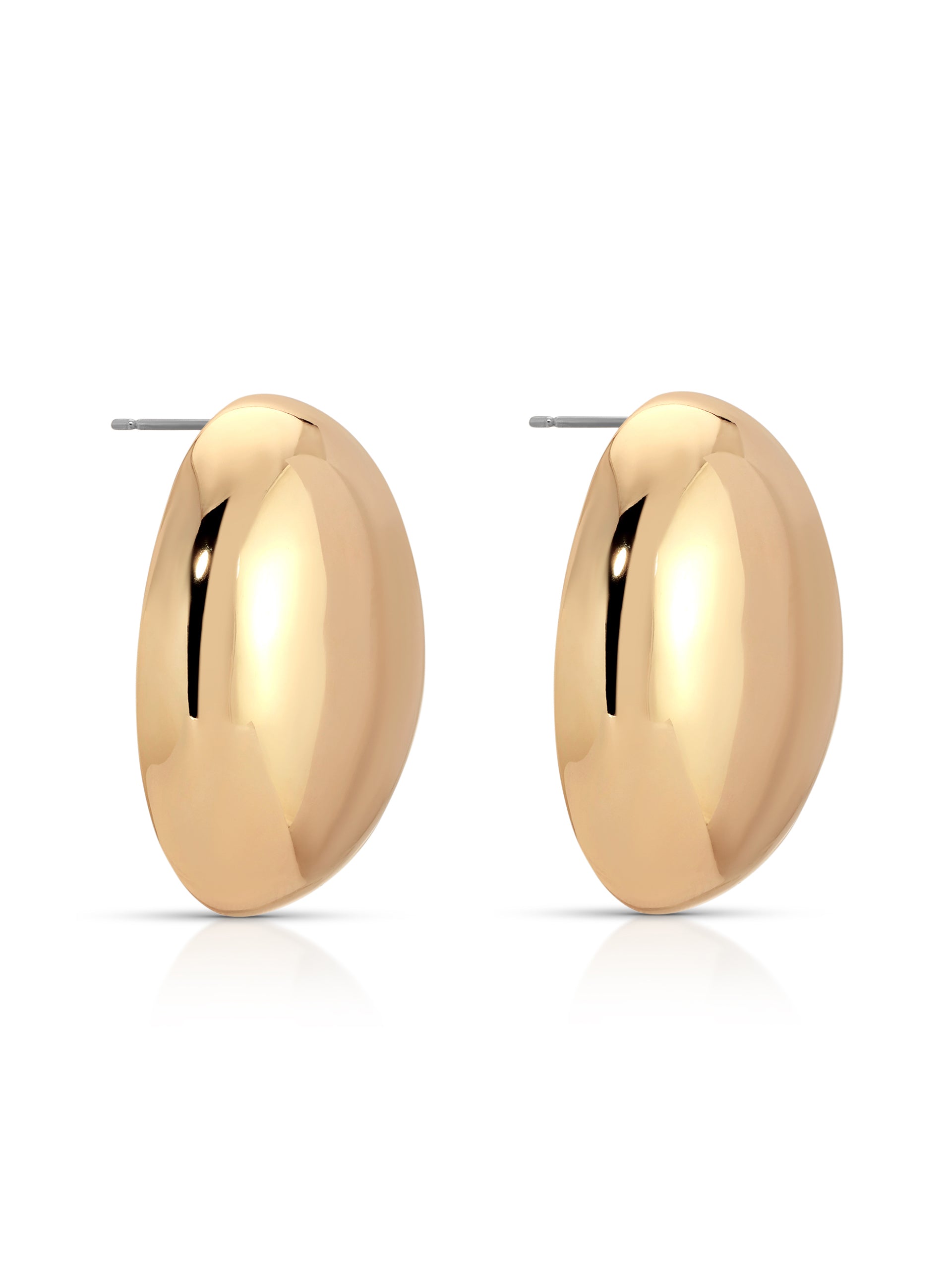 Smooth Pebble Earrings 18k Gold Plated 2