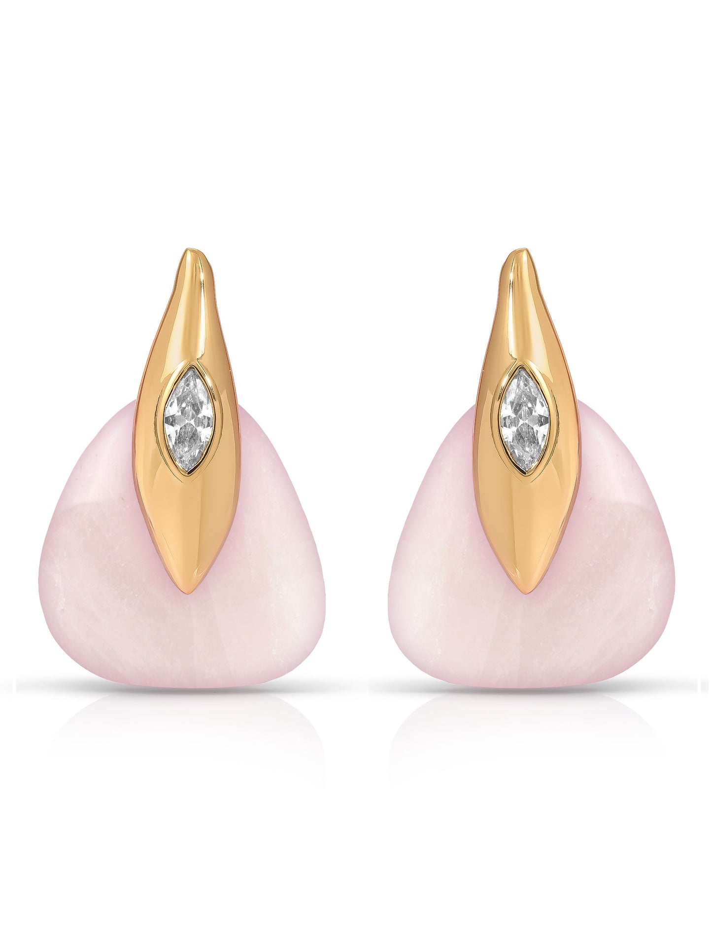 Solstice Earrings in Rose Quartz