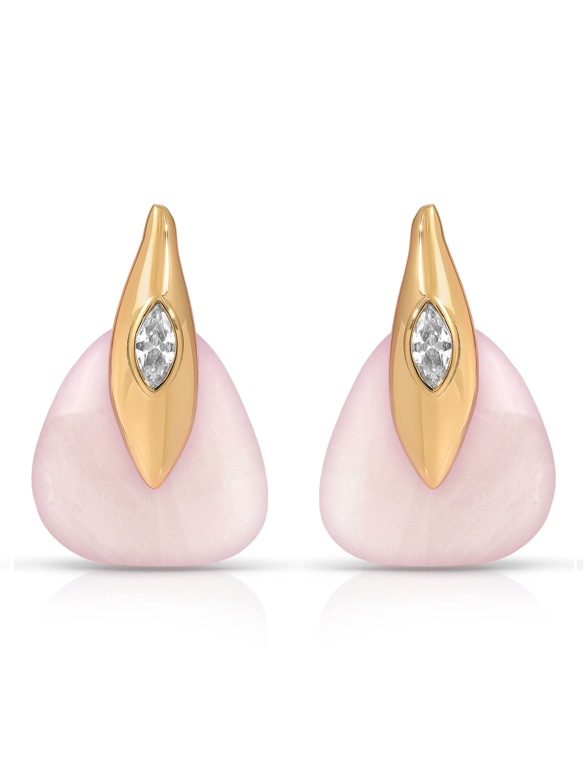 Solstice Earrings in Rose Quartz