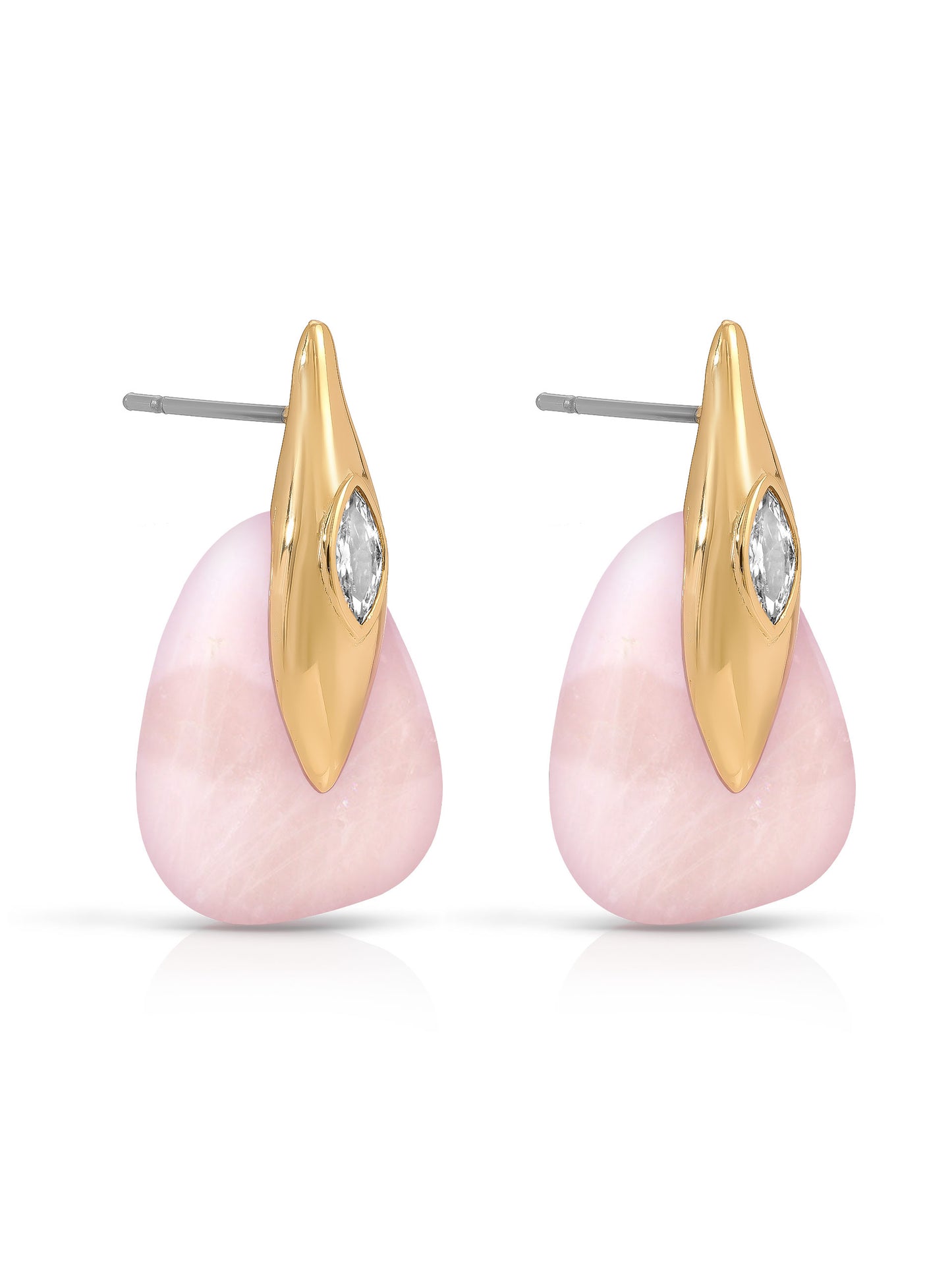 Solstice Earrings in Rose Quartz