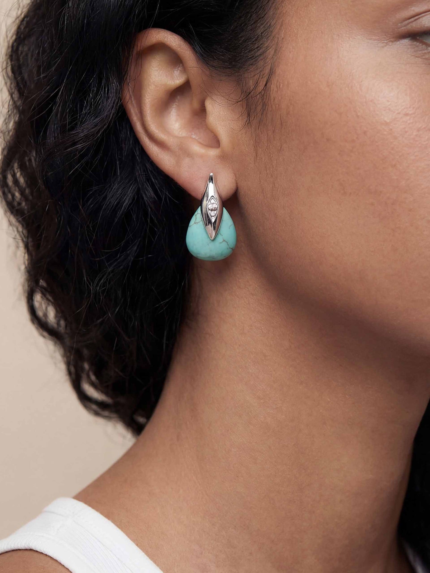 Turquoise Solstice Earrings Turquoise with Silver Plating 2