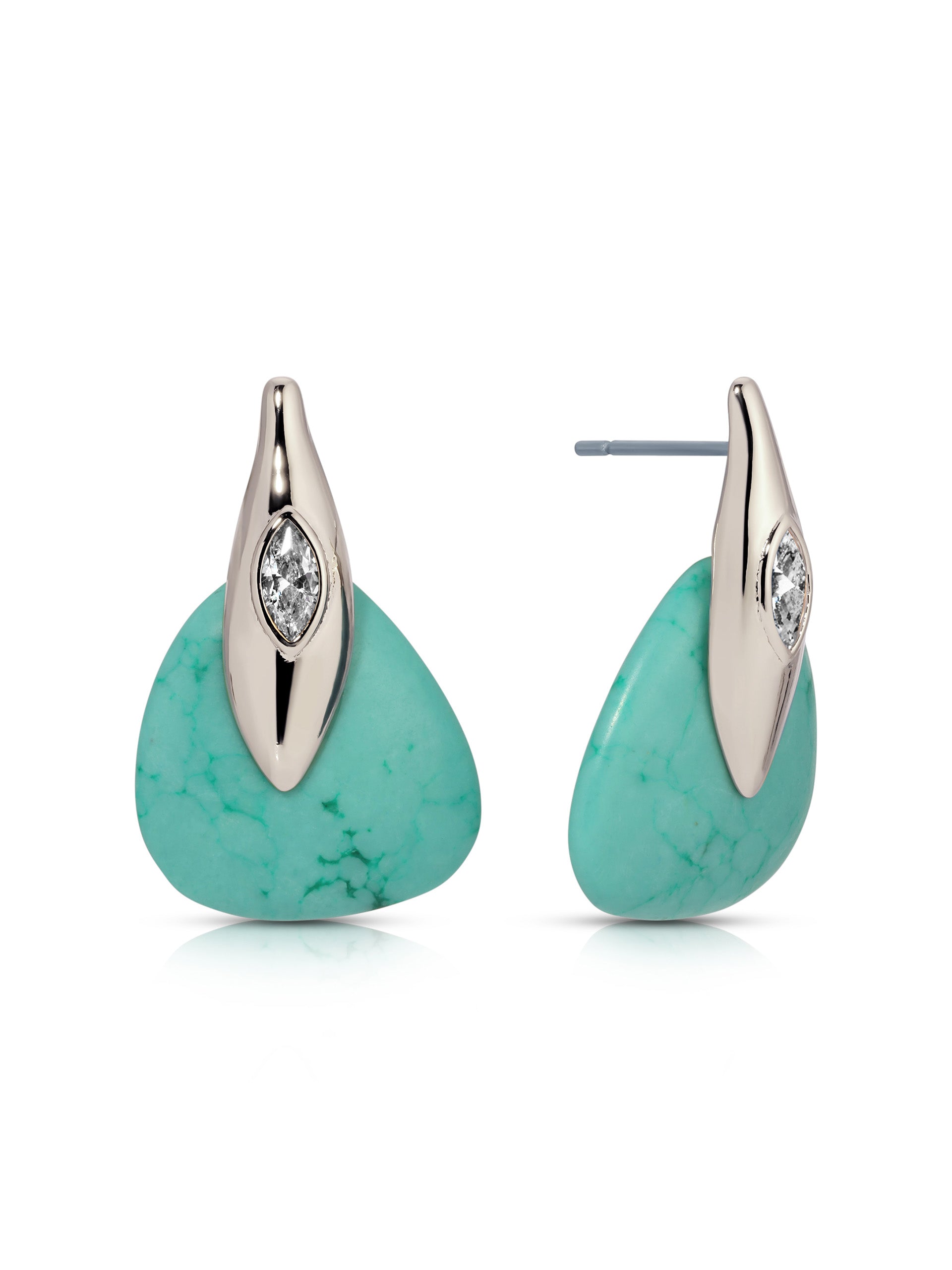 Turquoise Solstice Earrings Turquoise with Silver Plating 1