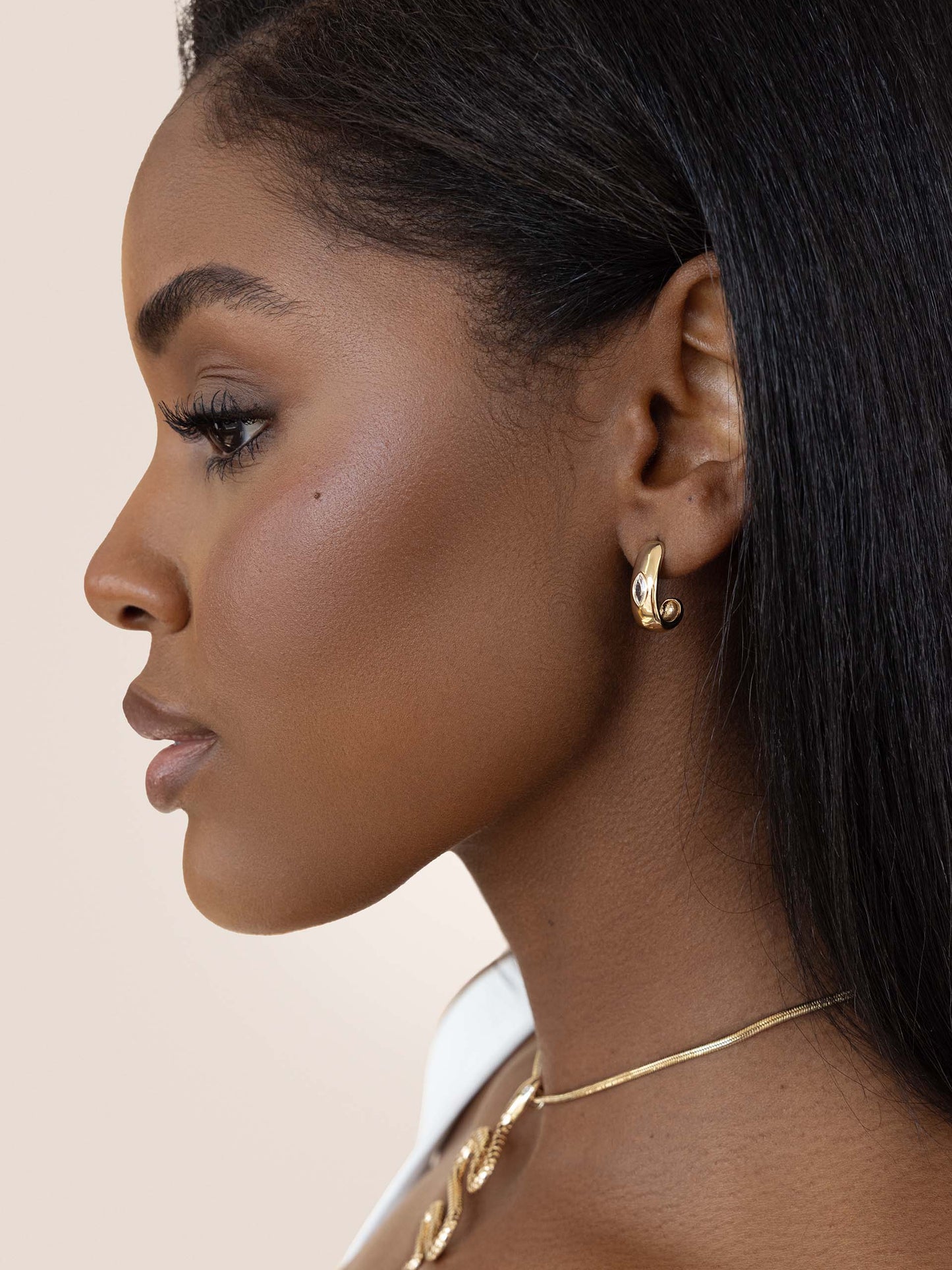 Marquise Crystal Hoops