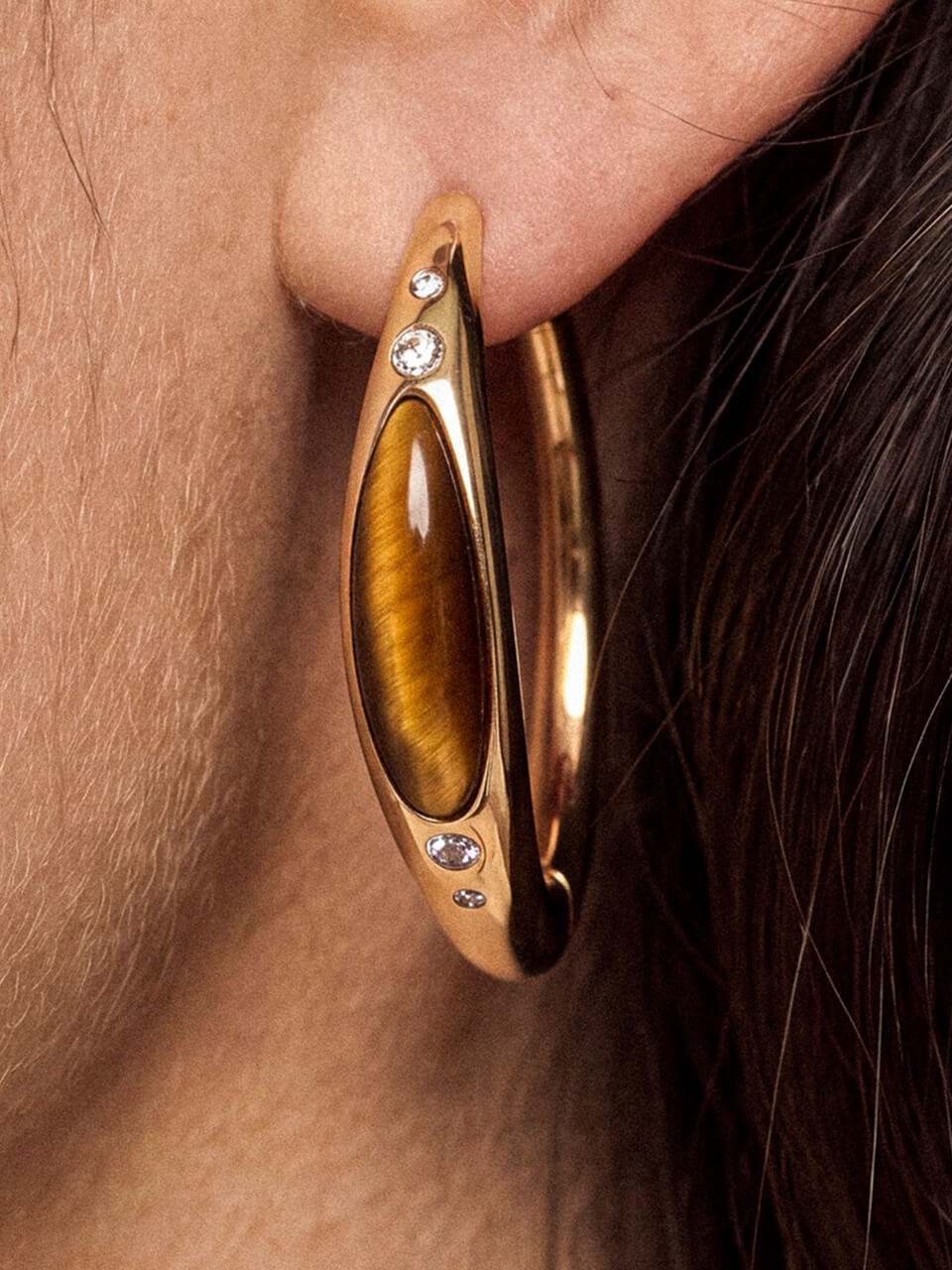 Tiger's Eye Solstice Hoops