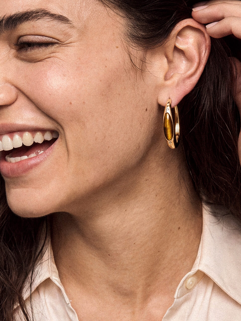 Tiger's Eye Solstice Hoops
